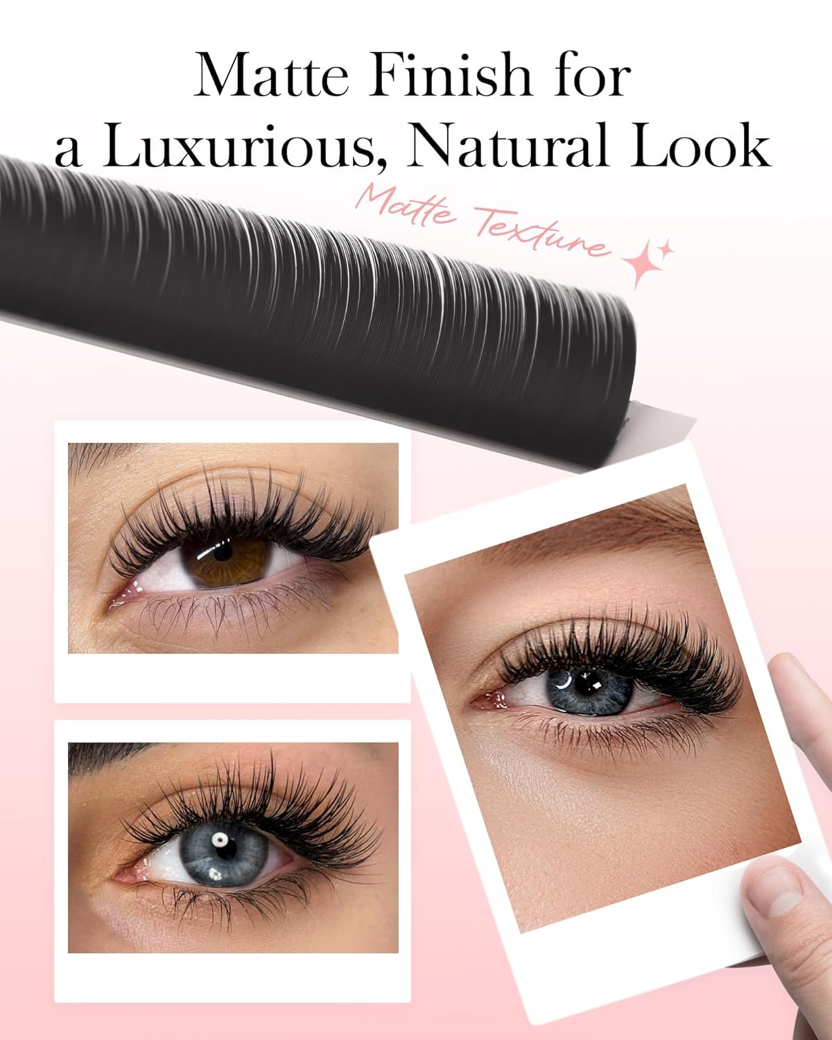 BEYELIAN Flat Eyelash Extension, Ellipse Lash Extensions 0.15 CC Curl 9-15mm 16 Rows Matte Black Eyelash Extension Supplies Classic Lash Extensions Individual Eyelashes Salon Use