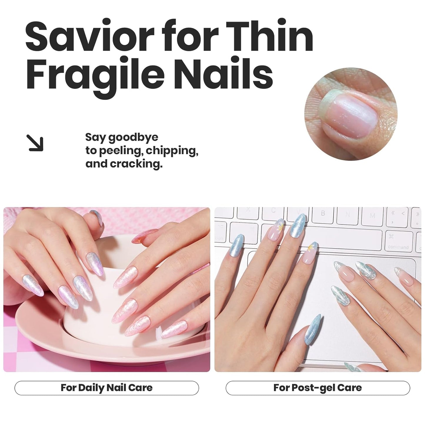 Beetles Nail Polish Set, 6 Colors Pearl Nail Polish Kit Pastel Pearl Shimmer Pink Orange Blue Green Dreamy Swirl Quick Dry Fingernail Polish Gifts for Women Salon DIY Manicure Kit