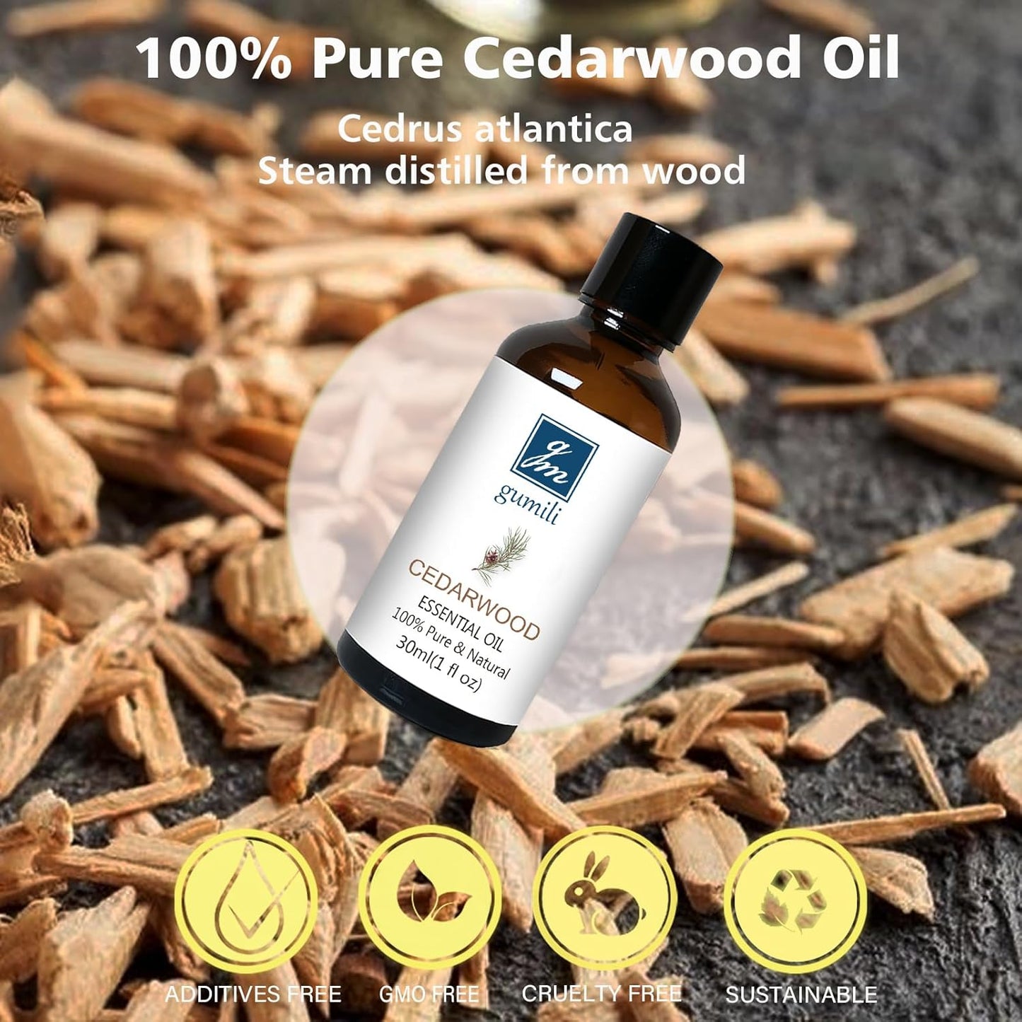 Cedarwood Essential Oil 1 Oz, 100% Pure Natural Cedarwood Oil, Aromatherapy Essential Oils for Diffuser, Skin, Hair, Candle, DIY Body Care