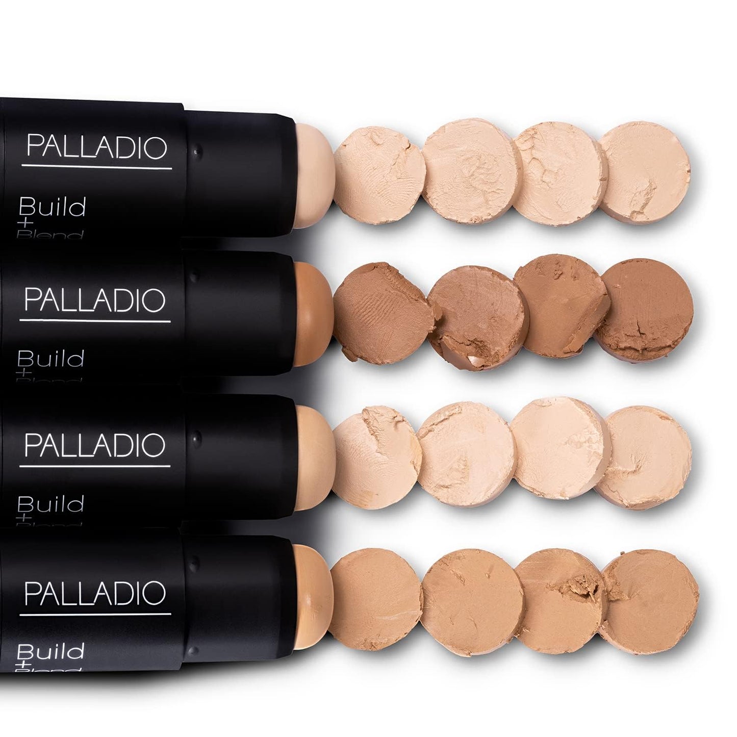 Palladio BUILD & BLEND Foundation Stick, Medium Coverage Buildable Contour Stick for Face, Ultra Blendable Creamy Formula for a Natural Shine Free Finish, Natural Beige