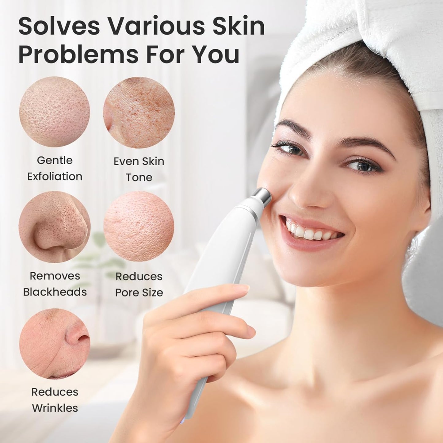 Diamond Microdermabrasion Machine, Portable Blackhead Remover Pore Vacuum, Dermabrasion Facial Machine for Exfoliation & Blackhead Removal