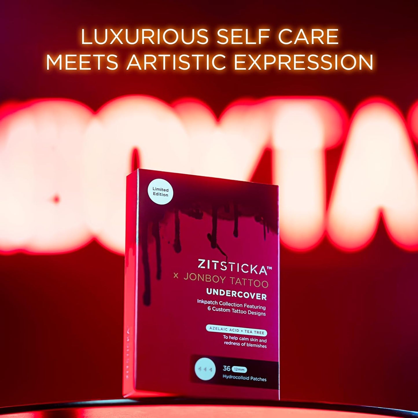 ZitSticka Invisible Pimple Patches for Face, Hydrocolloid Patches, Ultra-Thin Clear Azelaic Acid & CICA Blemish Patches, Pimple Stickers (Jonboy InkPatch Collection Cute 36 Pack)