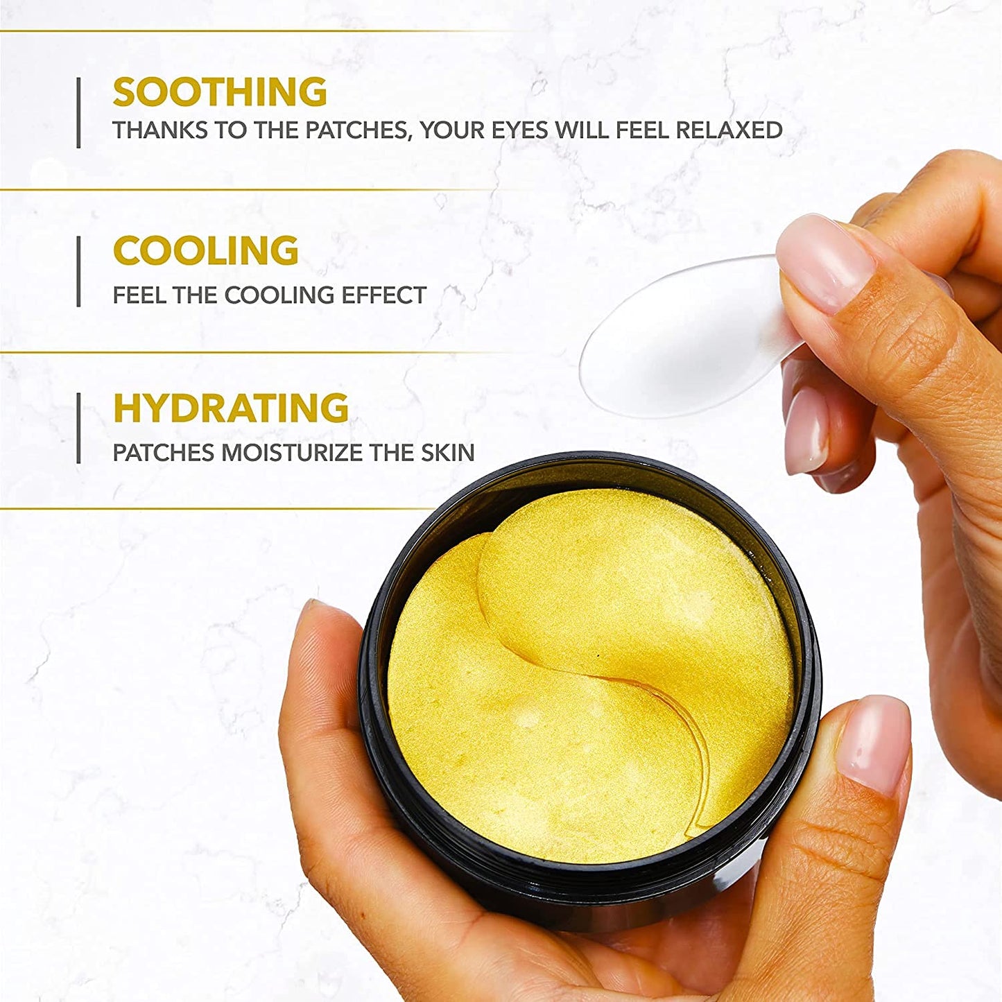 Under Eye Mask for Dark Circles and Puffiness, Eye Bags, Wrinkles, 24k Gold Under Skincare Eye Treatment Patches for Puffy Eyes with Collagen for Women and Men - Under Eye Gel Pads