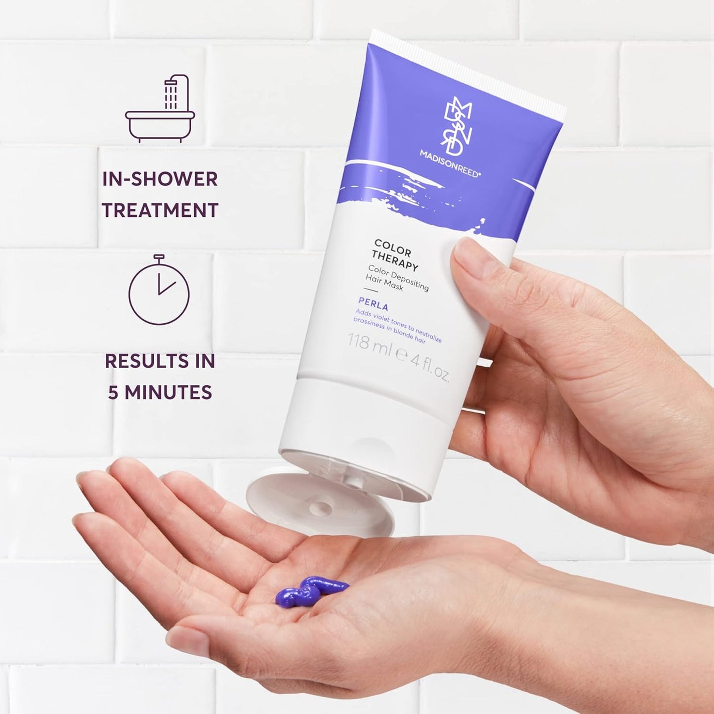 Madison Reed Color Therapy, Perla, Color Depositing Hair Mask & Deep Conditioning Treatment, Intensely Hydrating, Refreshes Color & Tone, Keratin & Argan Oil, 4 Fl Oz (118 mL)