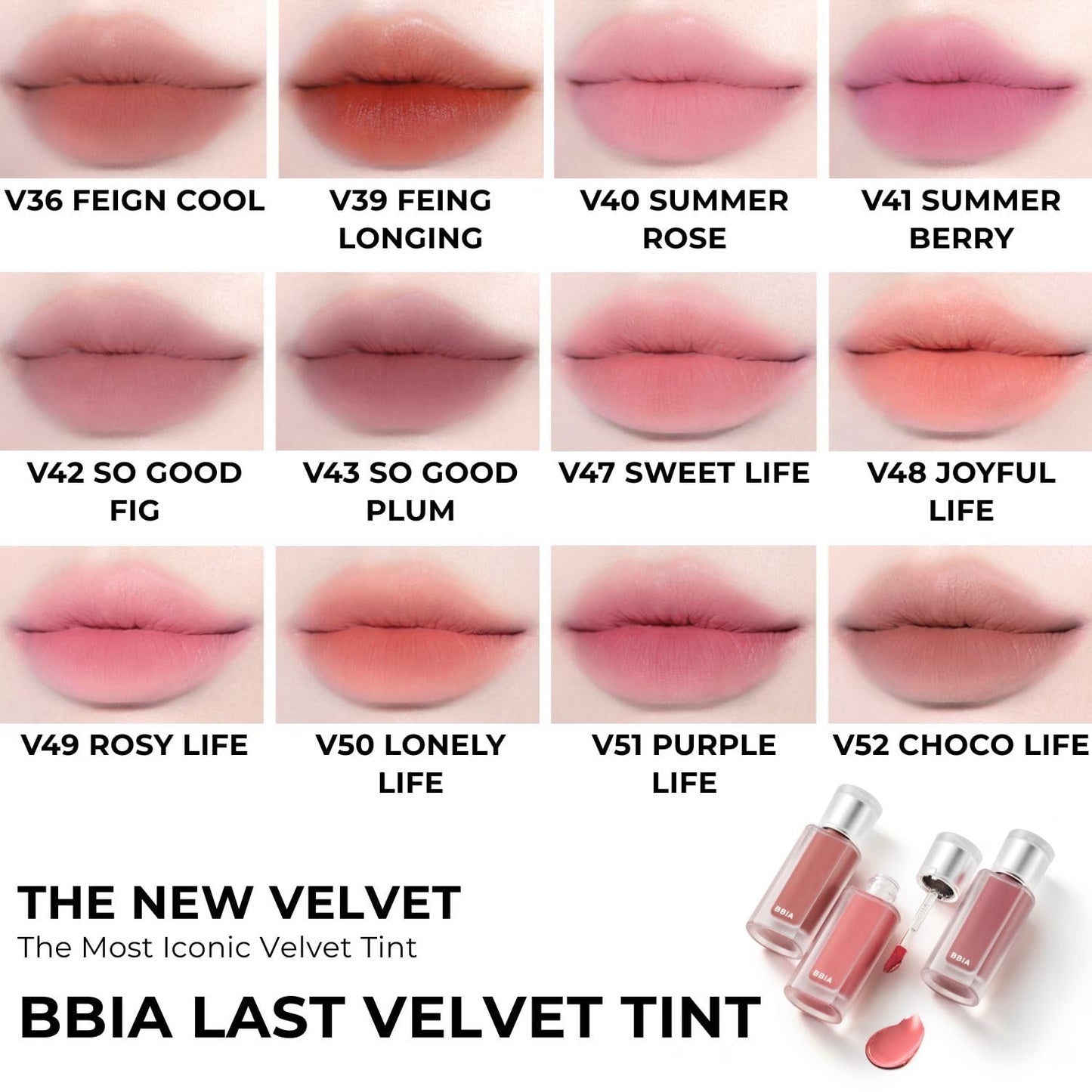 BBIA Last Velvet Tint NEW - Soft Creamy Matte Finish Lip Stain, Blur Effect & Velvety Texture, Long-Lasting, High Pigment, Non-Drying, Vegan, Korean Lip Makeup (V17 MORE PLEASANT, Pack of 1)