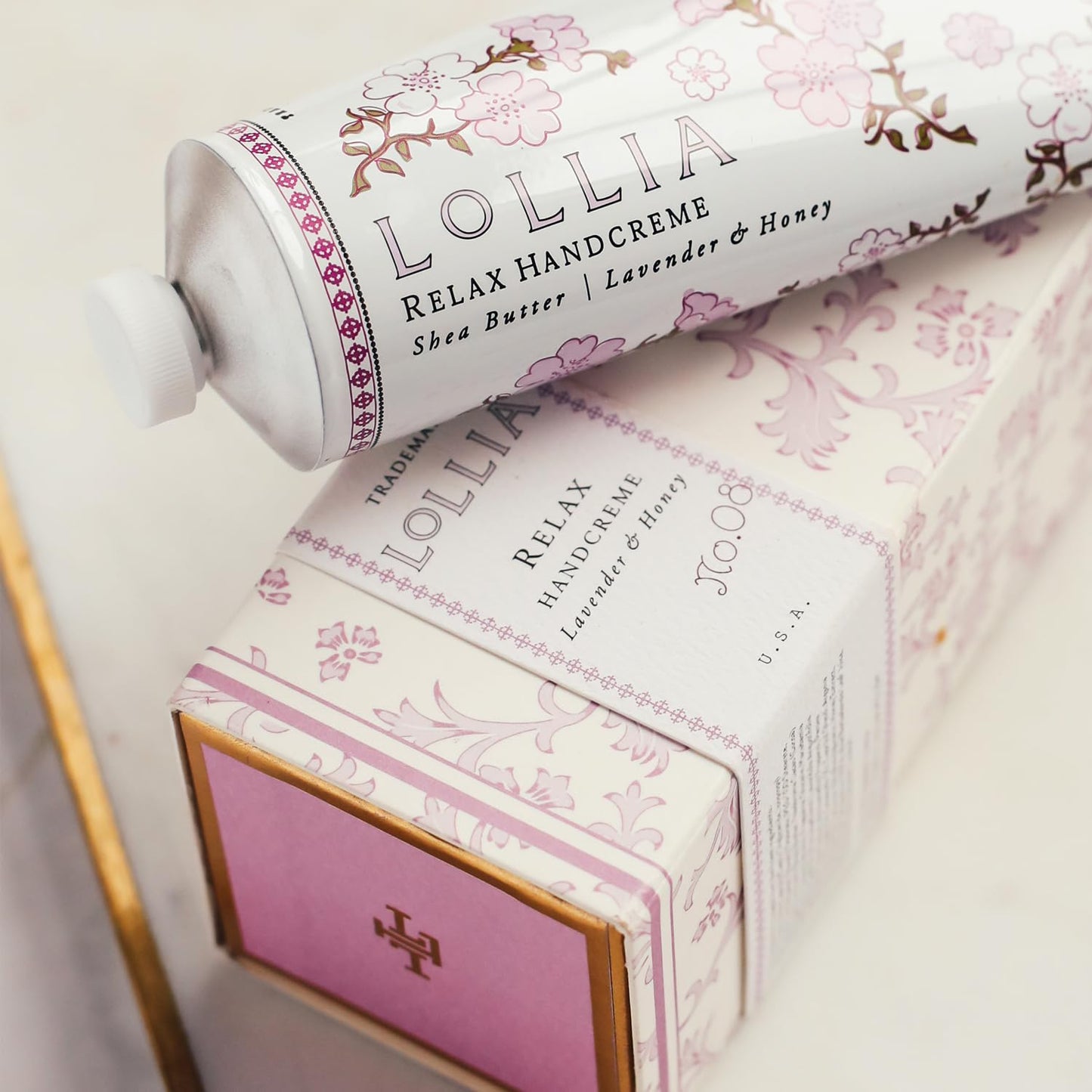 LOLLIA Relax Handcreme, 4 oz Scented Hand Cream for Women, Moisturizing Lotion for Dry Hands, Shea Butter & Cocoa Butter, Quick Absorbing Luxury Women's Skin Care