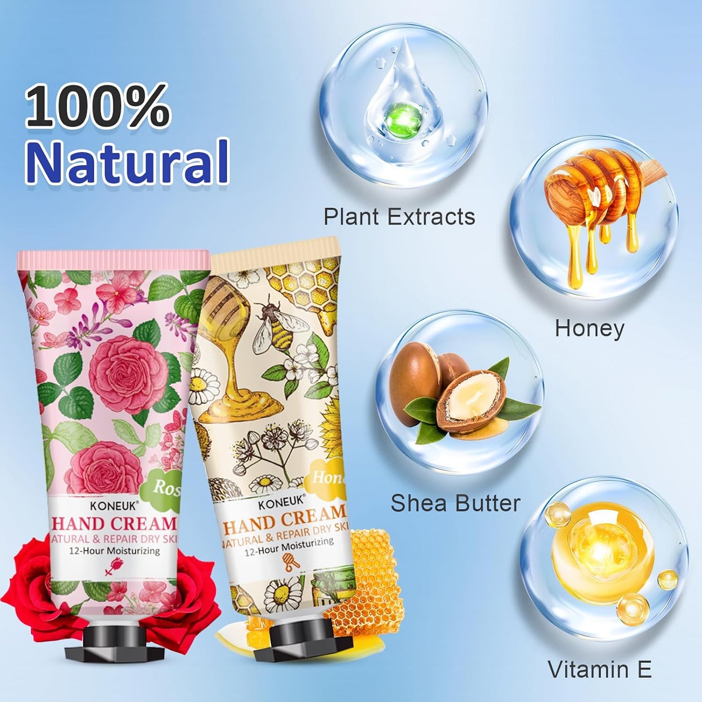 32 Pack Hand Cream Gift for Women, Bulk Hand Lotion Travel Size for Dry Cracked Hands, Mini Moisturizing Hand Cream for Mom Gifts, Teacher Gifts, Thank You Gifts and Bridal Shower Favors