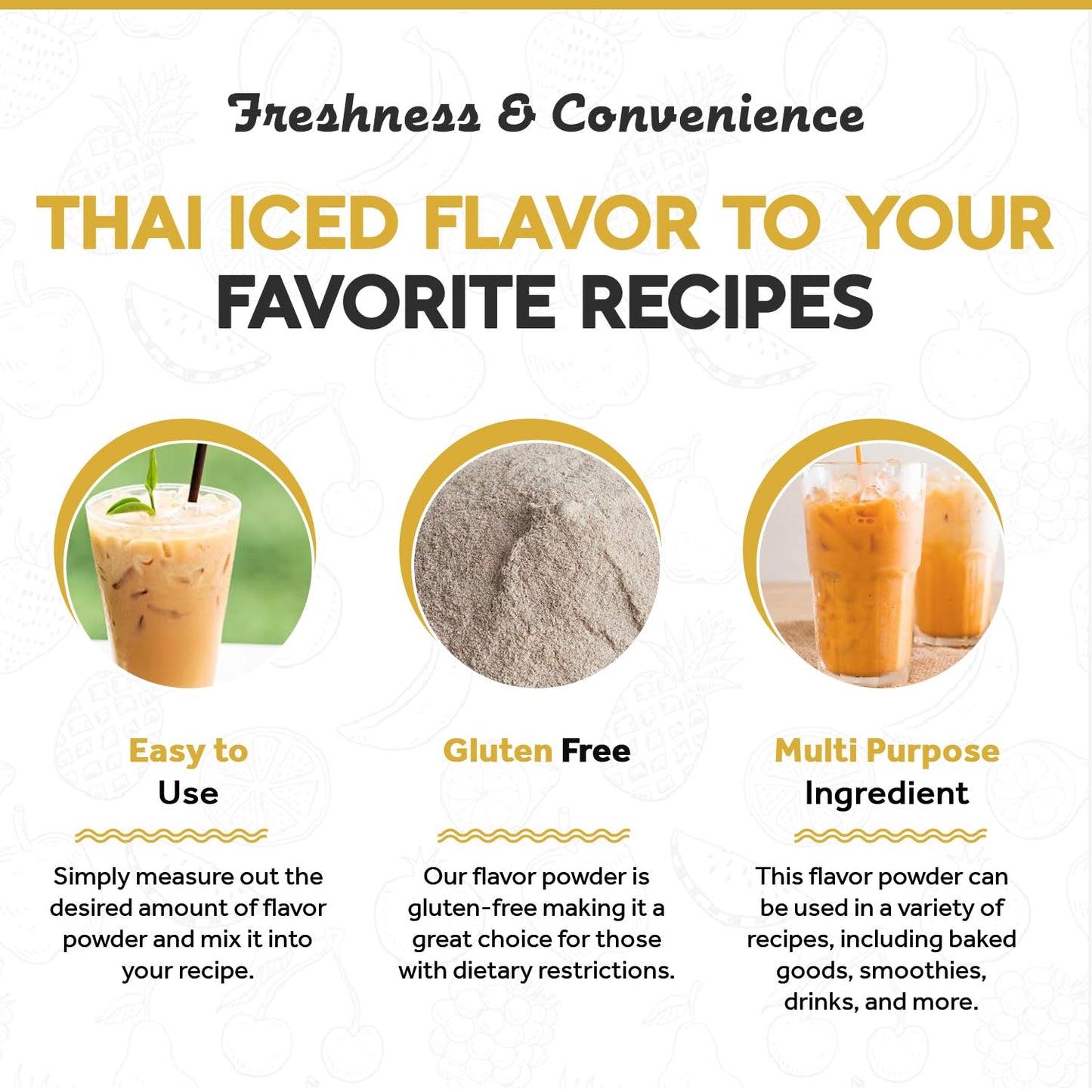 Fanale Premium Thai Iced Bubble Tea Flavoring Powder | Perfect for Baking, Smoothies, Desserts and Drinks | Instant Flavoring Powder for Boba Milk Tea- 2.2 Pounds (Pack of 20)
