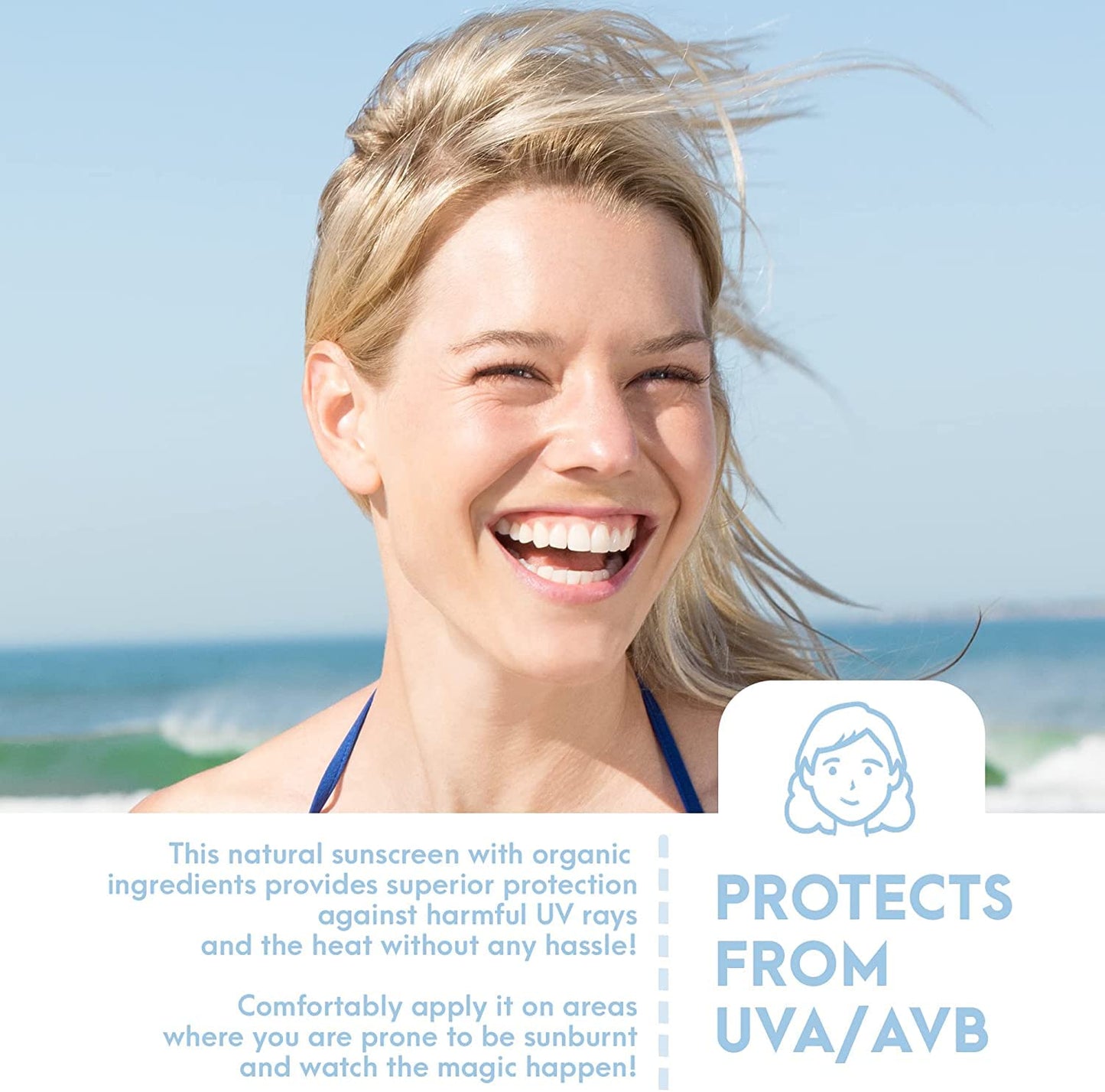 SPF8 Broad Spectrum Natural Sun screen, Soothing and Hydrating Mineral Sunscreen, Vegan, Paraben-Free Sunblock, Water-Resistant Sunscreen for Face and Body, 6oz - Natural Tone Organic Skincare