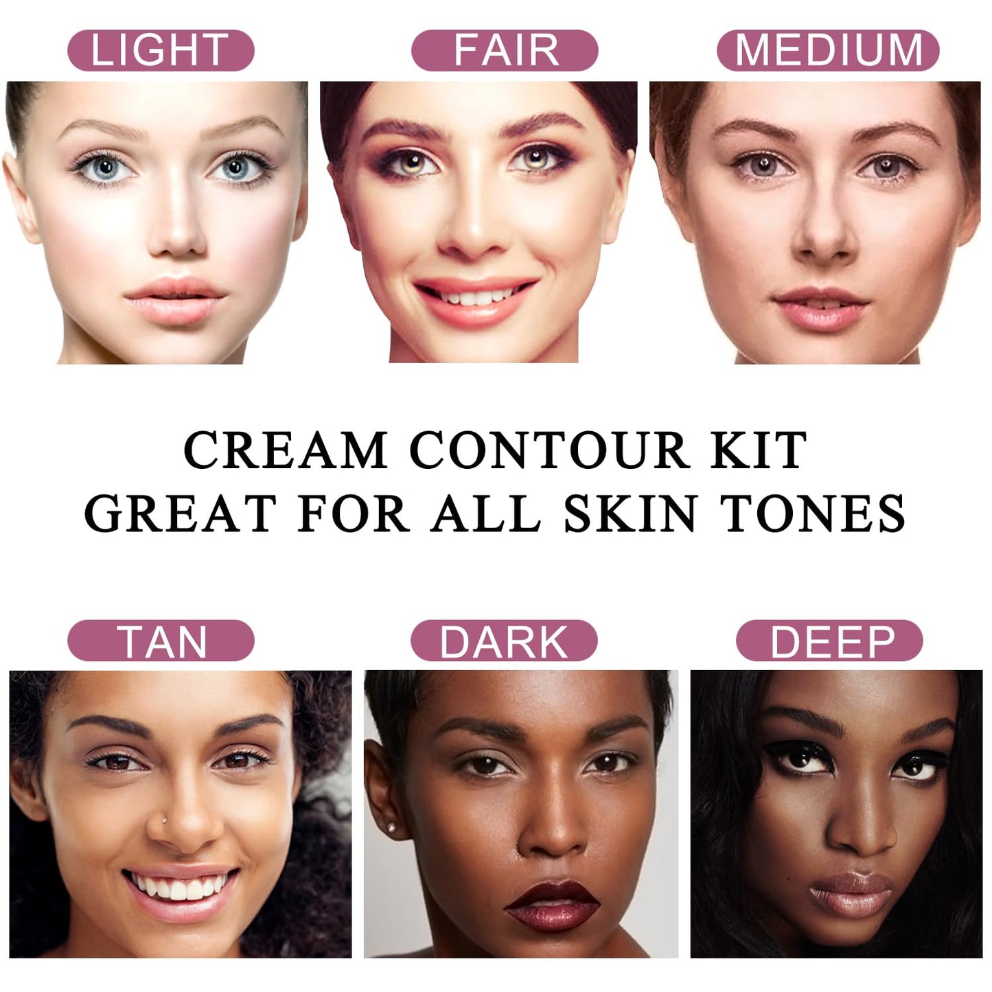 Youngfocus Cosmetics Cream Contour Best 8 Colors and Highlighting Makeup Kit - Contouring Foundation/Concealer Palette - Vegan & Cruelty Free - Step-by-Step Instructions Included