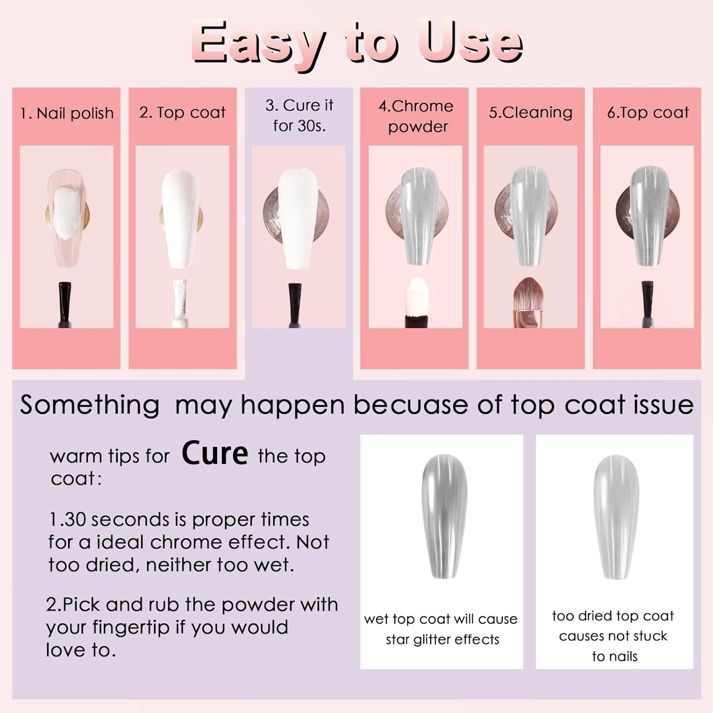 Allstarry Brown Chrome Nail Powder, 2pcs Metallic Mirror Effect Dust Glitter Glazed Manicure Decoration Reflective Pigment for Gel Polish Nail Art Decoration Resin Craft, Festivals - Dark Coffee