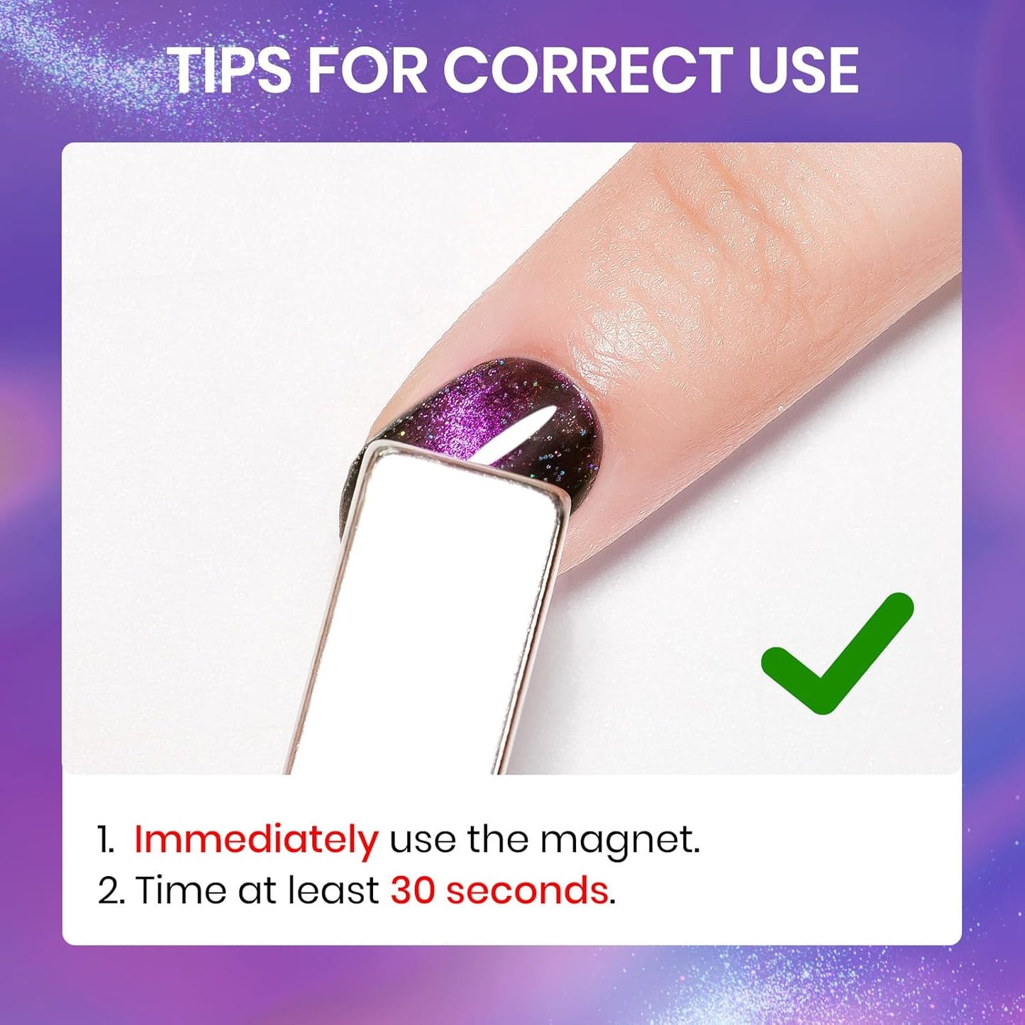 Magnetic Nail Polish Non Gel, Cat Eye Nail Polish Quick Dry Fingernail Lacquer DIY Manicure Gift For Women Girls 16ml with Magnet Stick