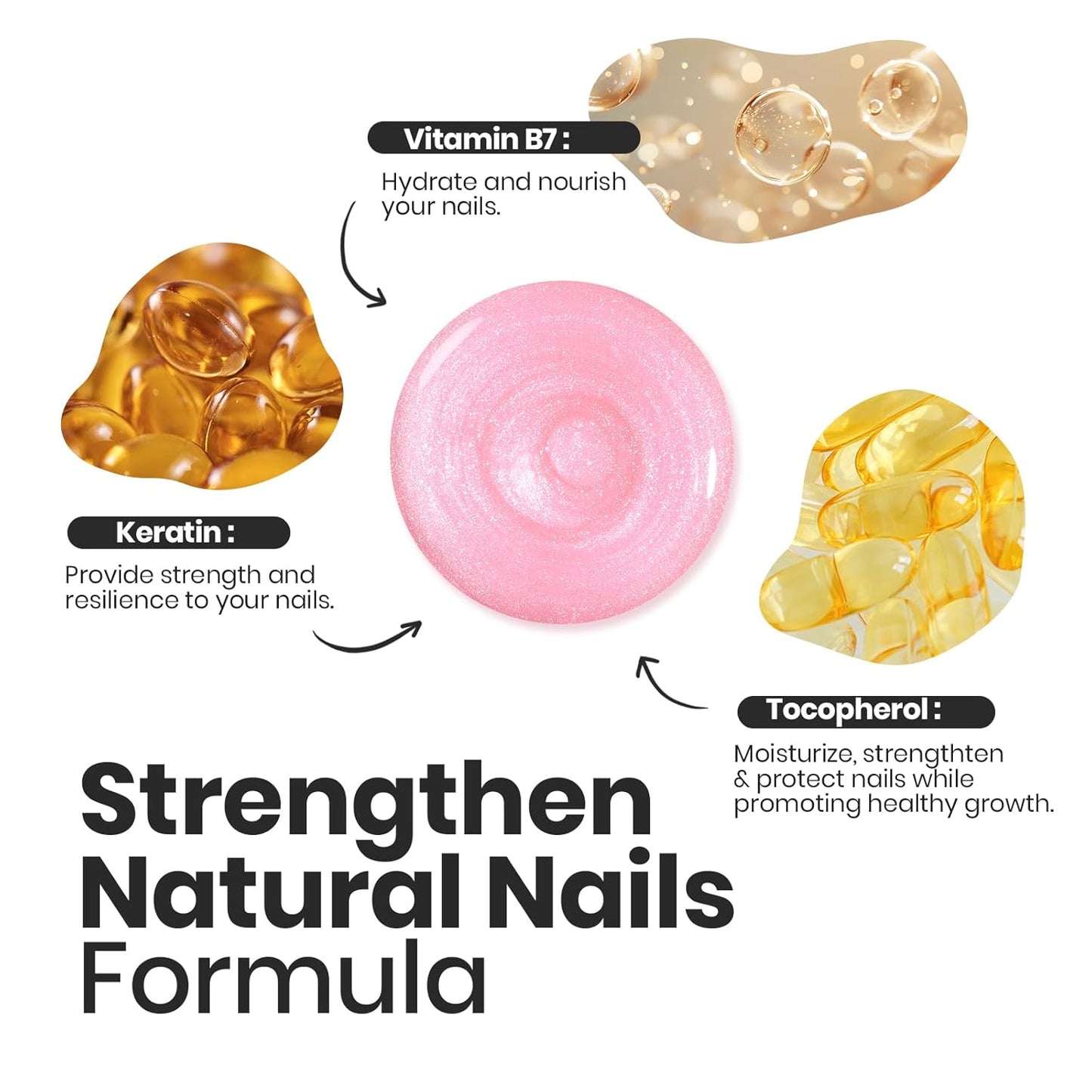 Beetles Nail Polish Set, 6 Colors Pearl Nail Polish Kit Pastel Pearl Shimmer Pink Orange Blue Green Dreamy Swirl Quick Dry Fingernail Polish Gifts for Women Salon DIY Manicure Kit