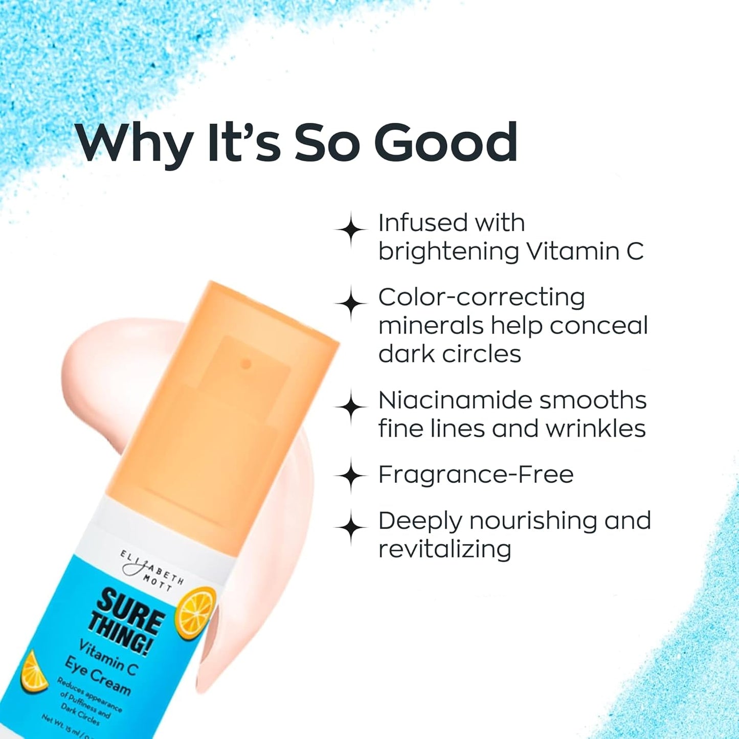 Elizabeth Mott - Sure Thing Vitamin C Hydrating Eye Cream - Cruelty Free Eye Cream for Dark Circles and Puffiness, Vegan, Fragrance-Free Skincare Product, 15 ml (0.5 oz)