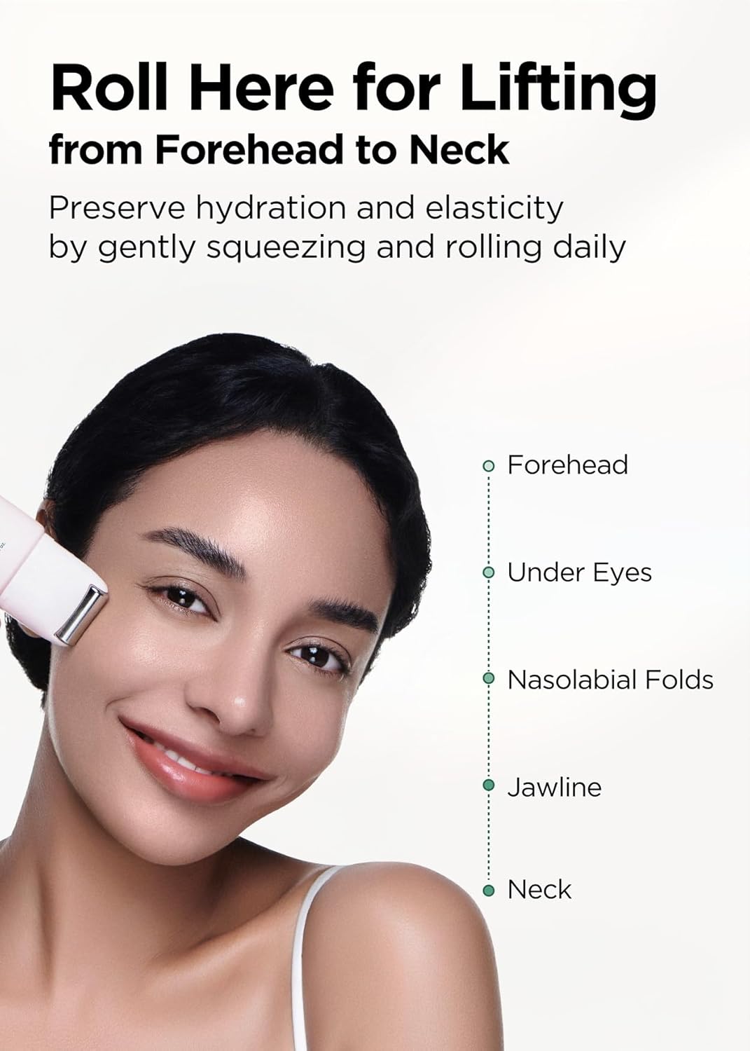 Bewants gua sha neck cream roller, korean neck cream with massage roller, rapid lift neck serum roll on, moisturizer for tightening skin with centella asiatica (1 Pack)