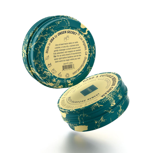 Onsen Hand & Cuticle Rescue Cream | Organic Nail Strengthener & Balm | Dry, Cracked Hands, Elbows & Feet | Shea Butter, Tsubaki & Jojoba Oil | Nail Repair & Growth, Vegan - 1 Pack (0.88 oz)