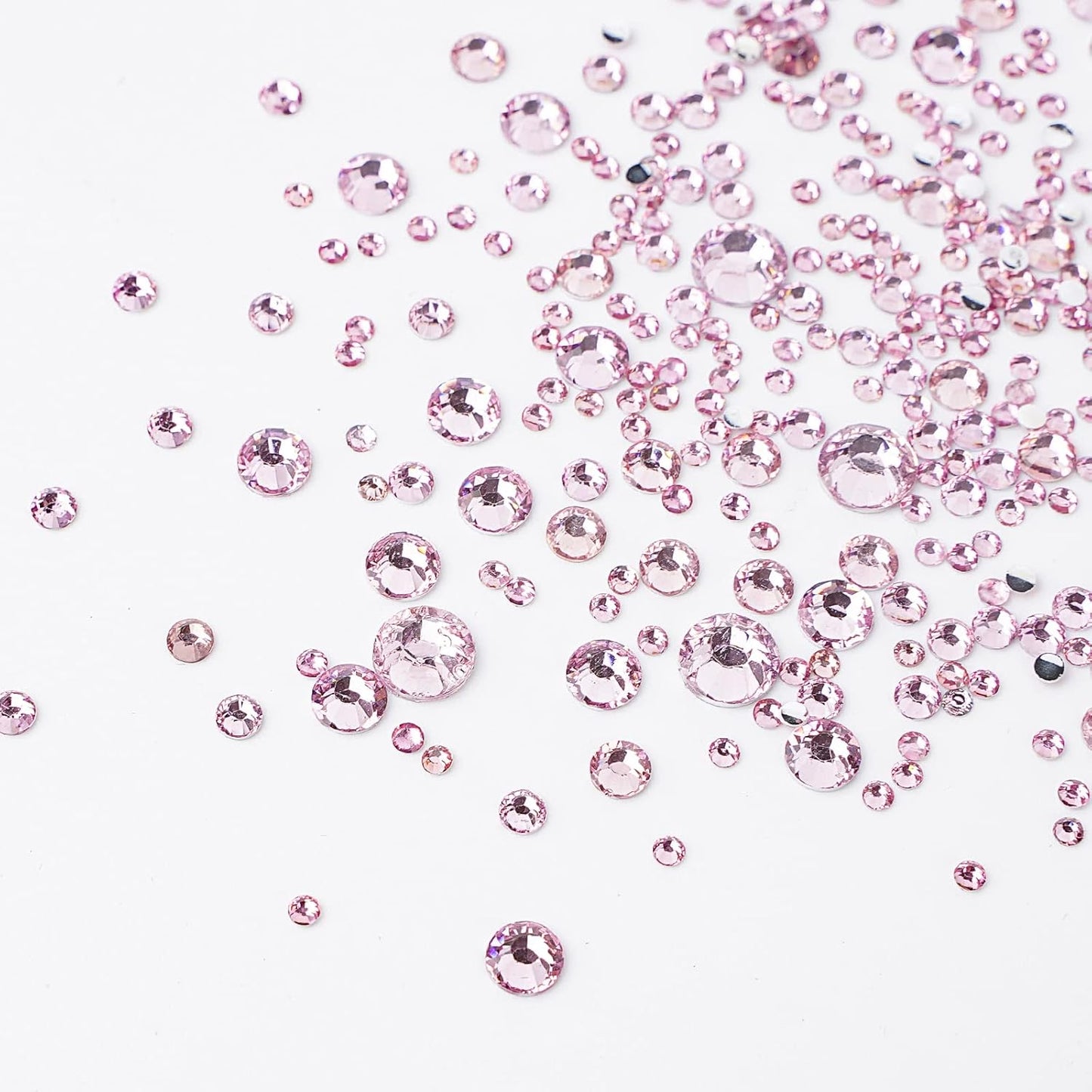 Canvalite 2784Pcs Pink Rhinestones Nail Art Gems with Tools, Flat Back Matte, Plastic, Nail Art, Rhinestones, Tweezer, Double Point Dotting Pen, 5Pcs Jewelry Glues