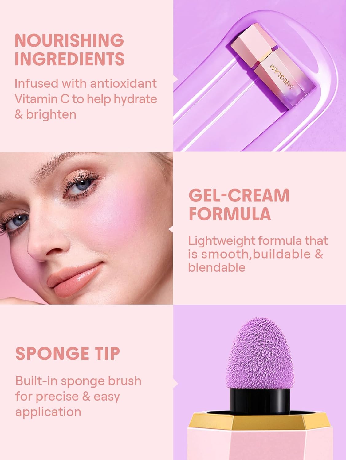 SHEGLAM Color Bloom Liquid Blush-Lilac Dream