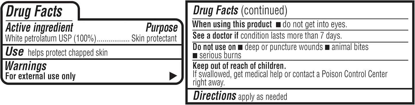 Amazon Basics Petroleum Jelly White Petrolatum Skin Protectant, Unscented, 7.5 oz, 4-Pack, (Previously Solimo)