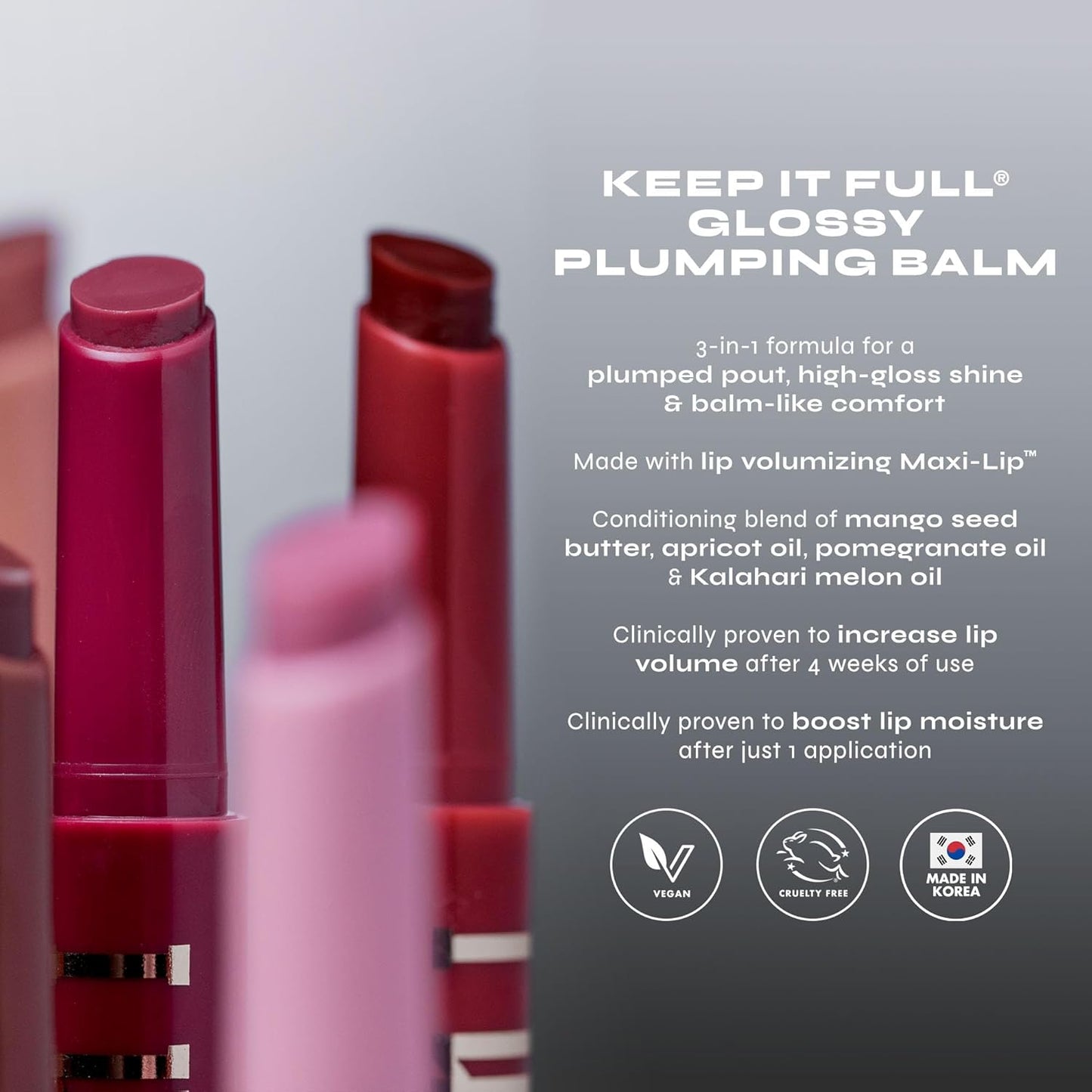 Milani Lip Plumper, Keep it Full Glossy Plumping Balm, Peptides for increased Lip Hydration & Volume - 190 Bisou