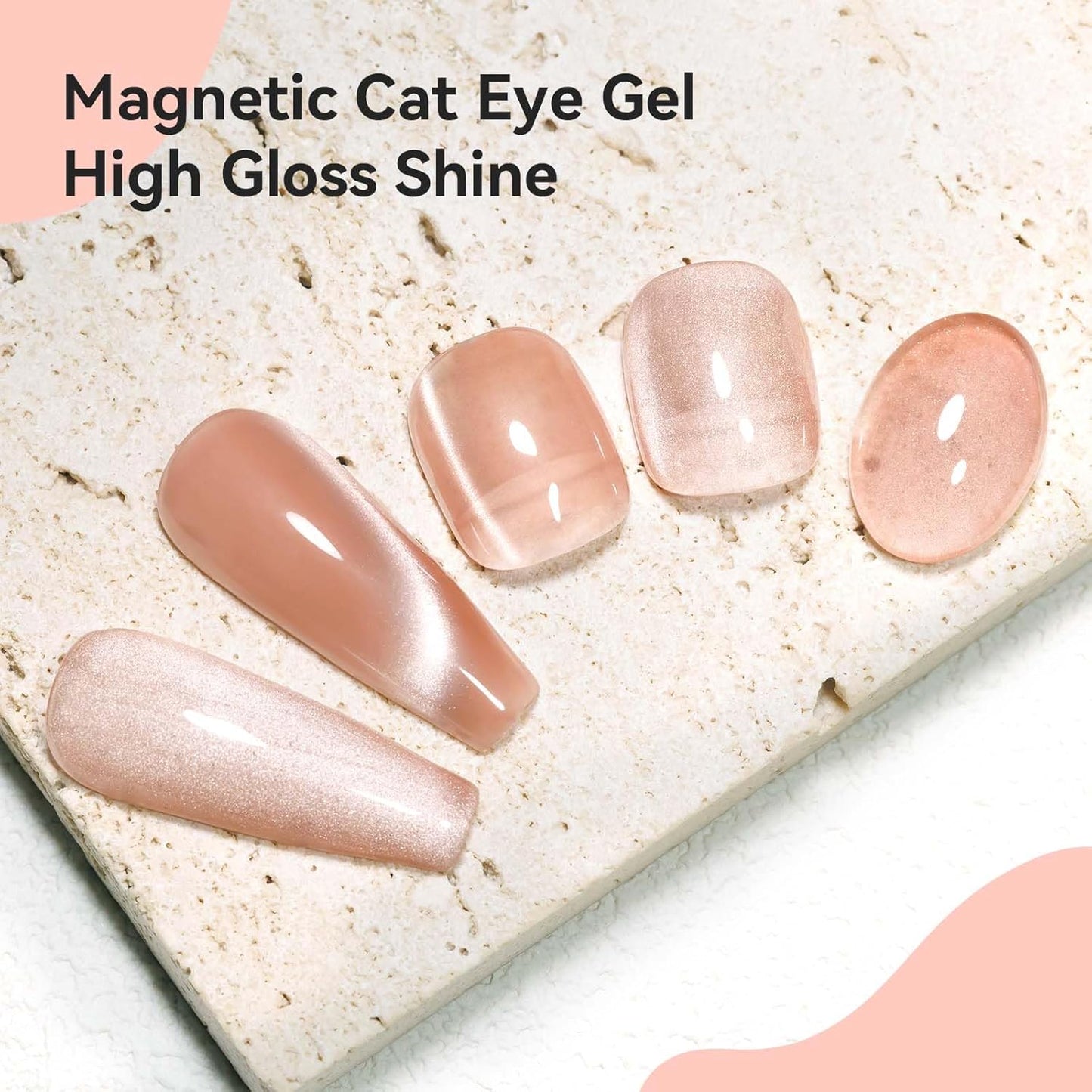 Cat Eye Gel Nail Polish, Moonlight Cateye Gel Polish 12ML Magnetic Nail Polish Holographic Glitter Mirror Glass Ceramics Smoothie UV Gels for Nail Art Manicure DIY at Home 1PC