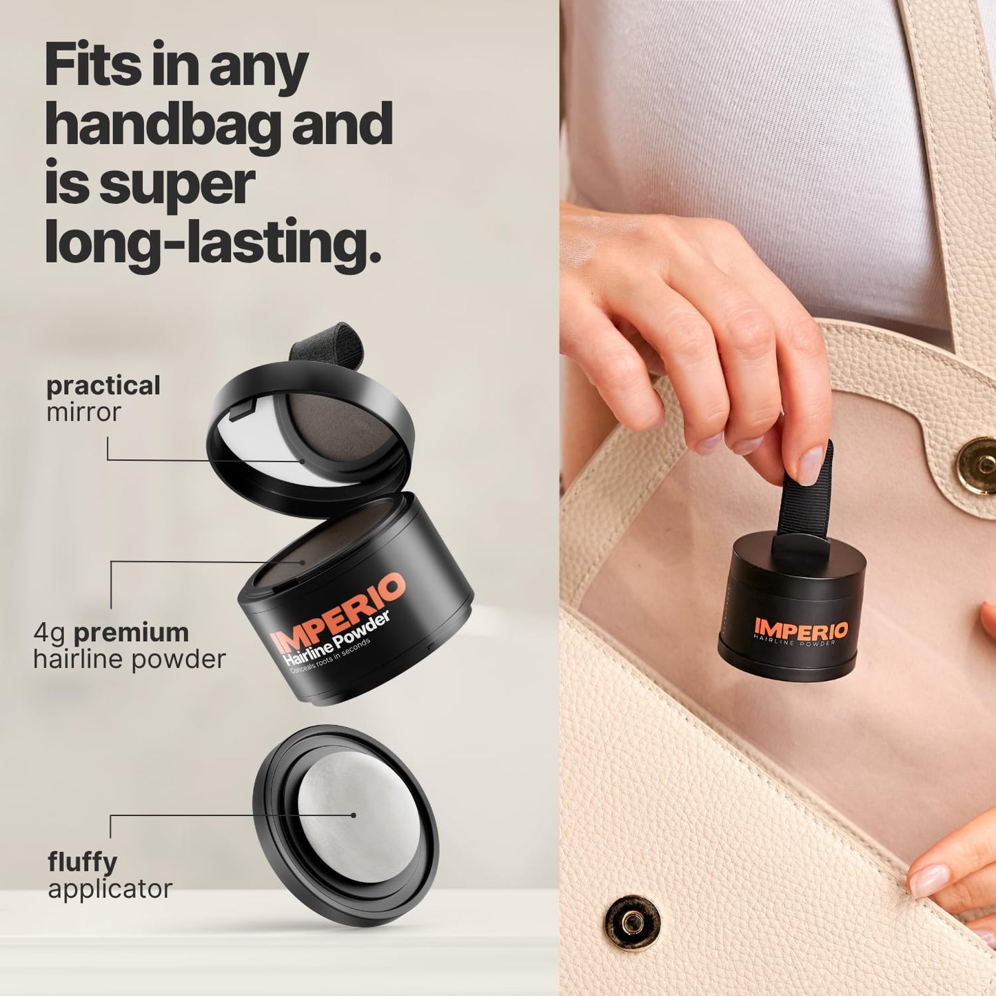 IMPERIO Root Touch Up Hair Powder for Concealing Hair Loss instantly - Hairline Powder for Women & Men - Water resistant Root Cover Up for Thinning Hair in Premium Hairdressing Quality (Dark Blonde)