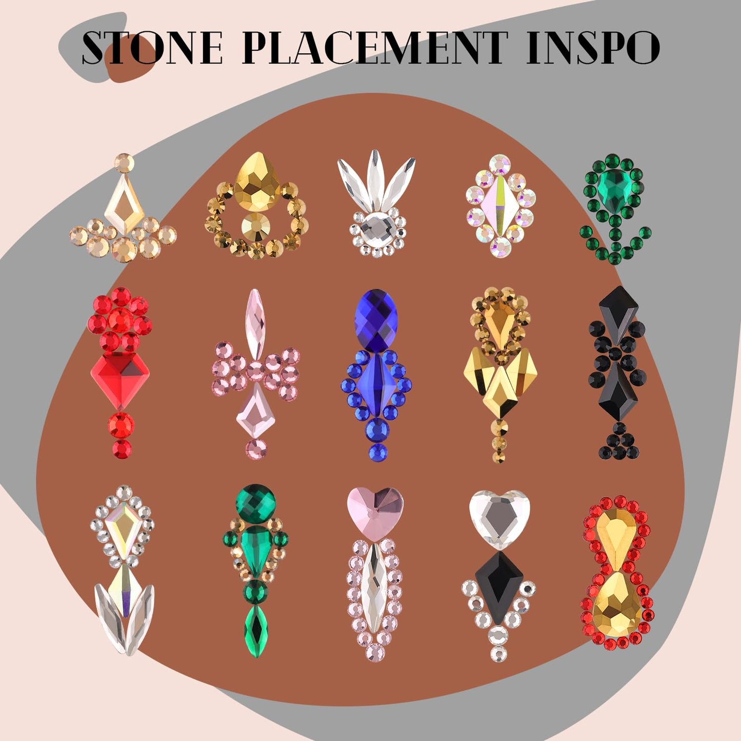 1680Pcs Mineral Gold Glass Nail Rhinestones 180Pcs Multi Shapes Flatback Nail Gems + 1500Pcs 1.5-4mm Round Crystal, Manicure Nail Charms Diamond Gemstones for Acrylic Nails Decoration