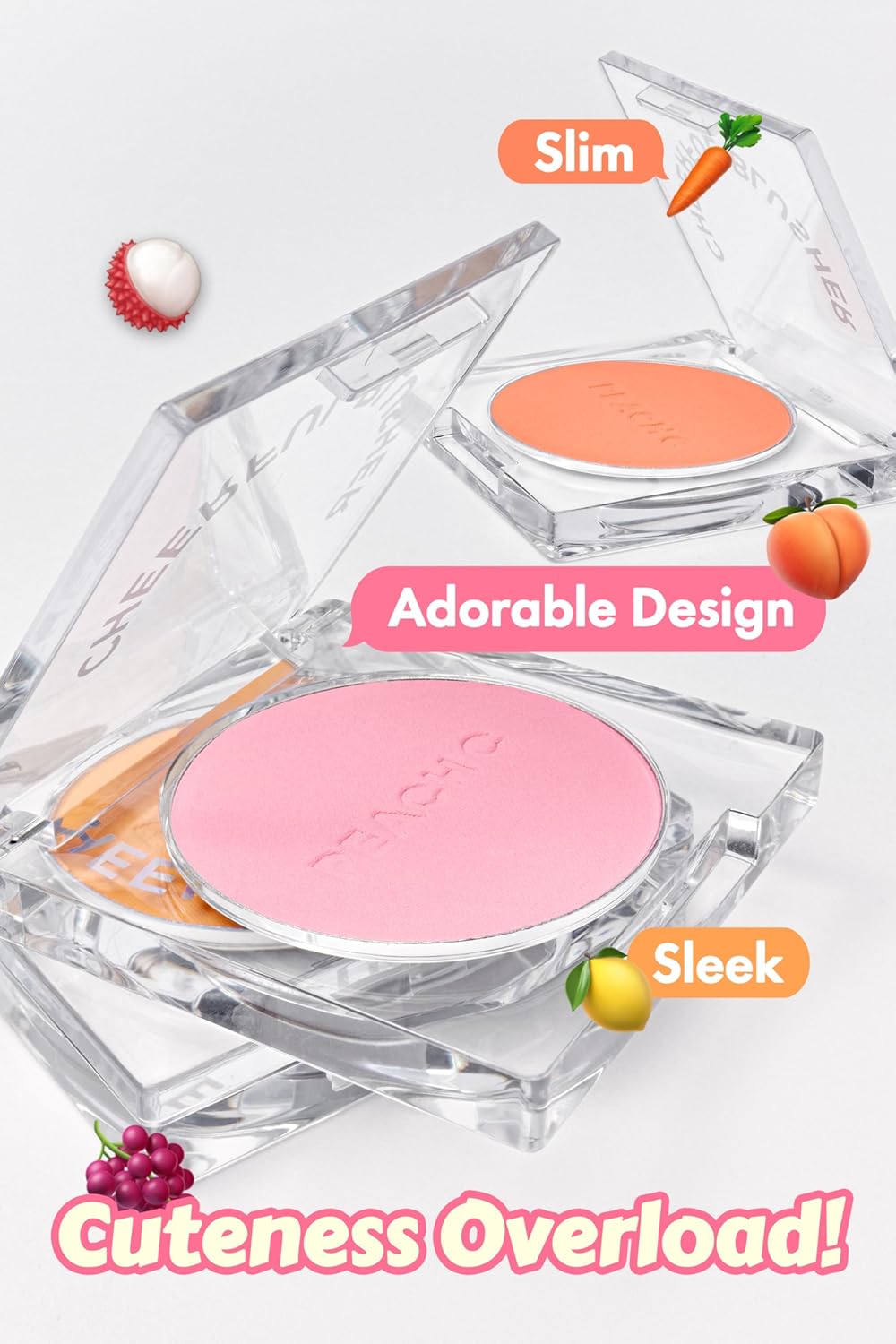 Cheerful Blusher | Yellow Orange Blush for Cheeks Powder Makeup | Korean Makeup Creamy Blush Powder | Fine Pigmented Blush | Powder Compact Make Up Blush 0.14 Oz. (03 Mangoful)