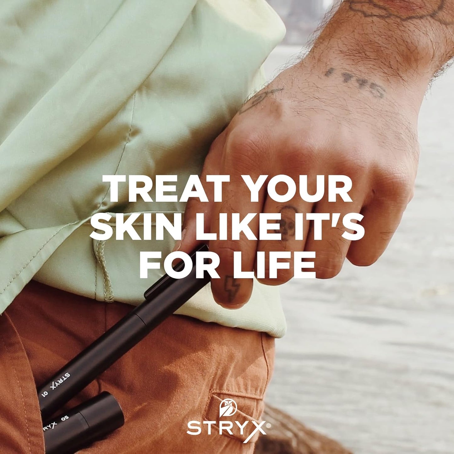 Stryx Concealer Stick Tool for Men, Deep Java - Natural Pigments Hides Imperfections, Acne, Razor Burns, Scars, & Rosacea - Highly Adaptable Shades for Easy, Undetectable Coverage - All Skin Tones