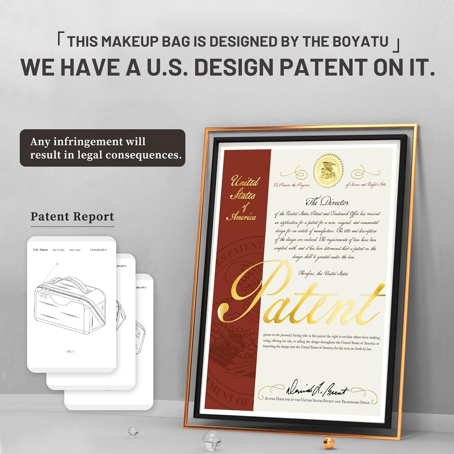 BOYATU Travel Makeup Bags for Women: Large Cosmetic Bag - 3 Set Make up Bags with Compartments - Vegan Leather Makeup Organizer Wide Open Portable Pouch (L20 Blue)