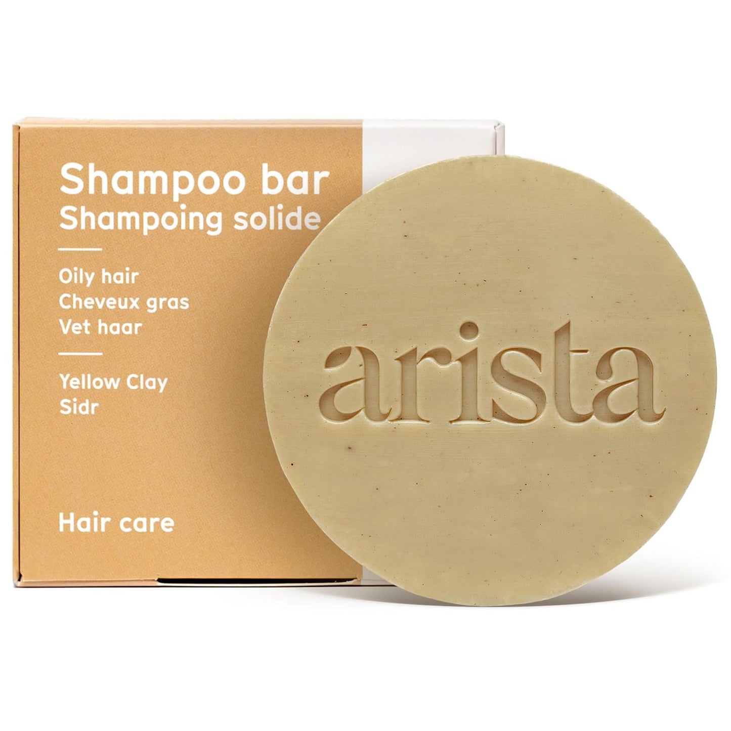 Arista Shampoo Bar with Yellow Clay, Sidr Fruit Powder & Jojoba - For Oily Hair | Sulfate-Free, Vegan & Paraben-Free Travel Shampoo