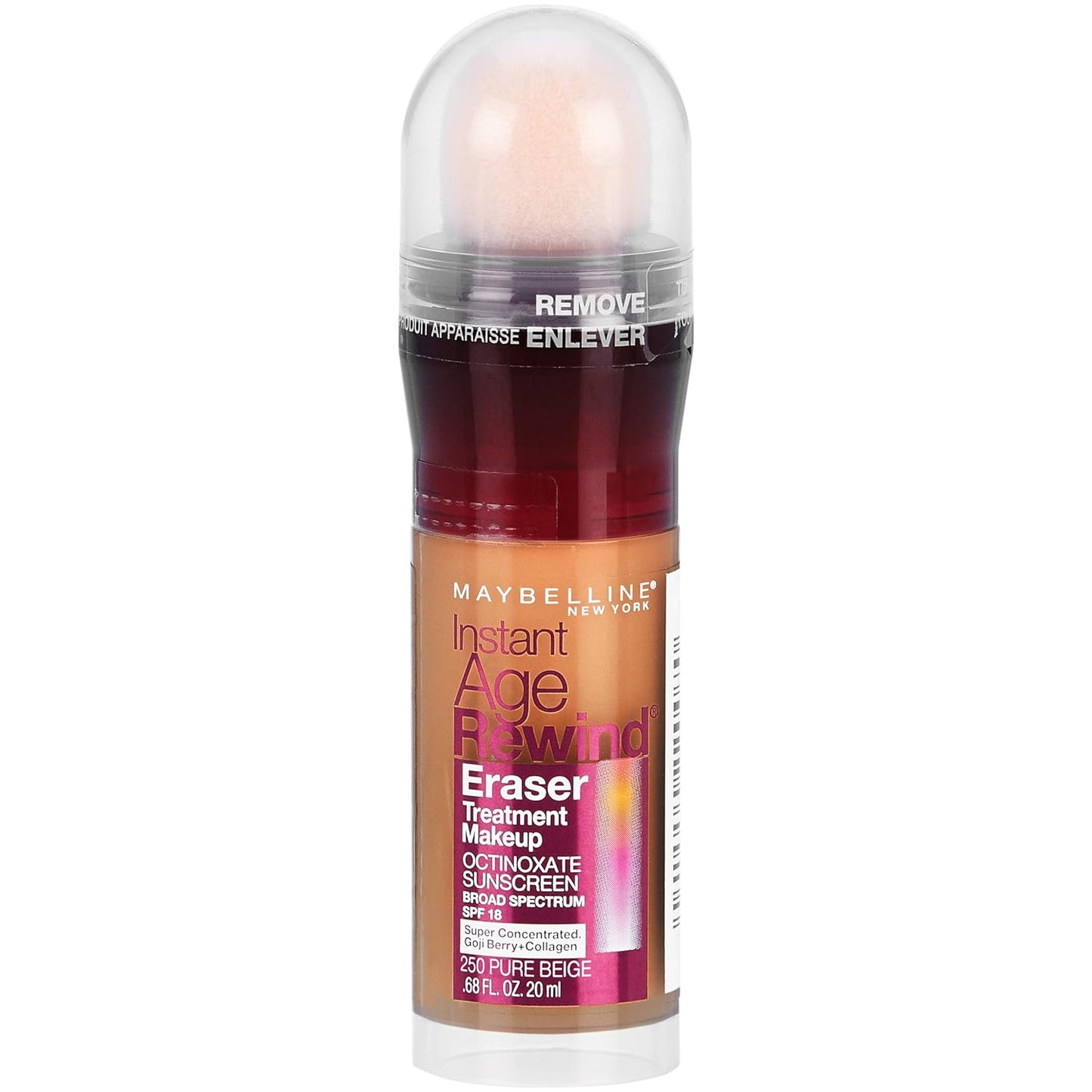 Maybelline Instant Age Rewind Eraser Treatment Makeup with SPF 18, Anti Aging Concealer Infused with Goji Berry and Collagen, Pure Beige, 1 Count