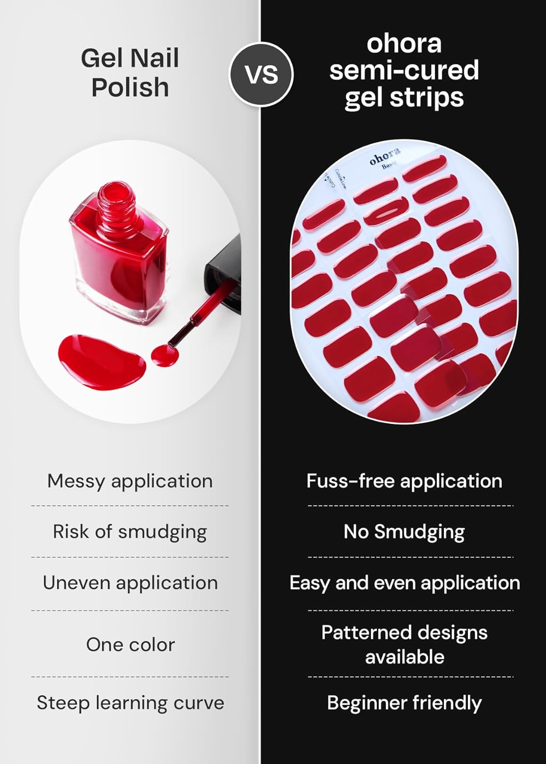 ohora Semi Cured Gel Nail Strips (N Pink Mermaid) - Hologram, Pattern, Works with Any UV/LED Lamps, Salon-Quality, Long Lasting, Easy to Apply & Remove - Includes 2 Prep Pads, Nail File & Wooden Stick