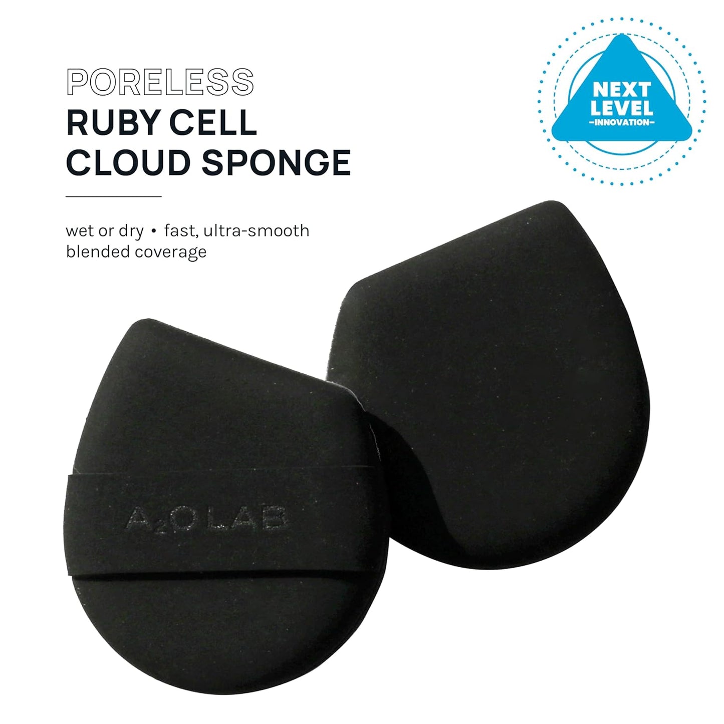 AOA Studio Silky Silicone Makeup Sponge Set, Reusable Cosmetic Applicators Extra Soft Rubycell Makeup Sponges (Onyx)