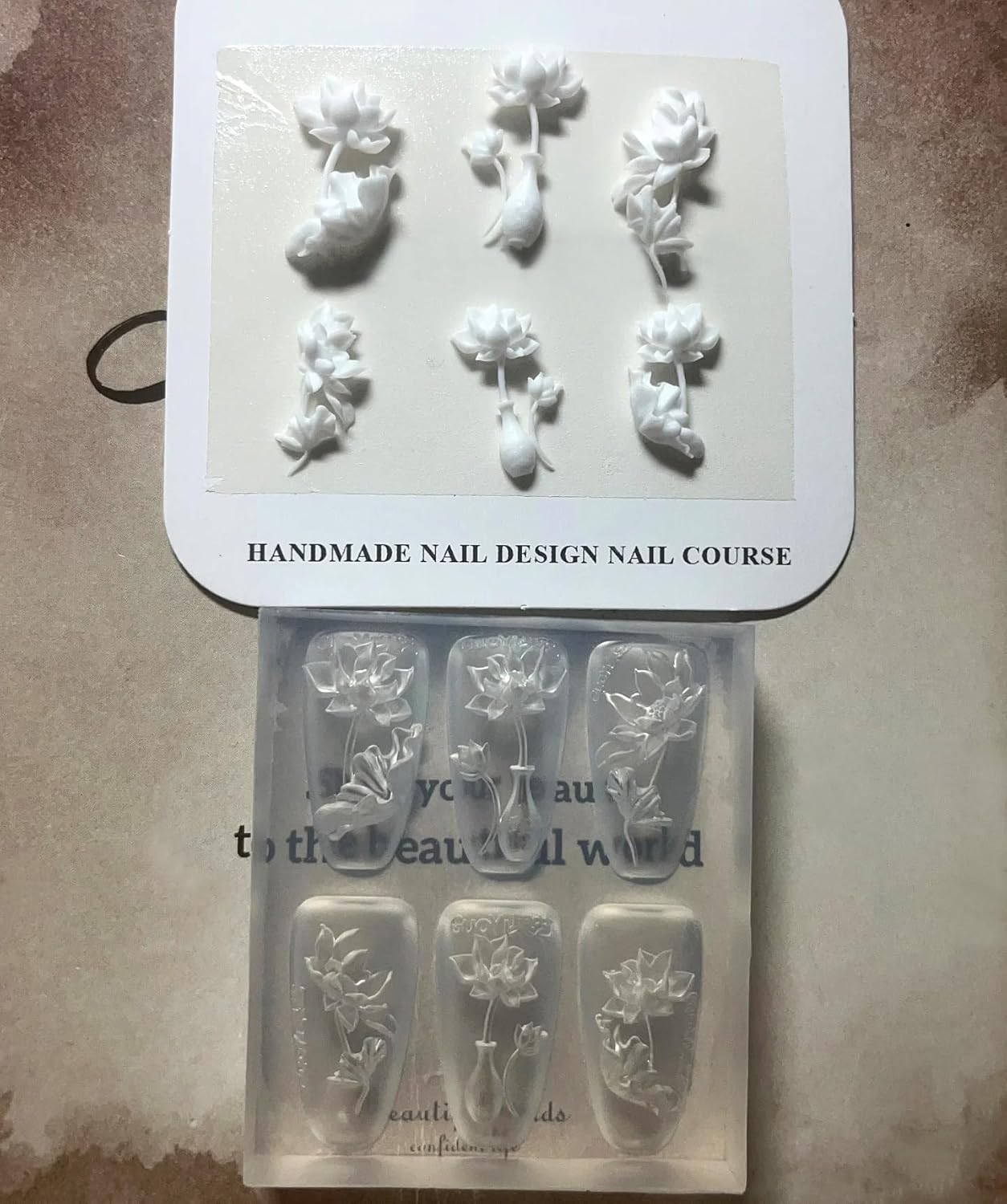 3D Lotus Flower Nail Art Silicone Molds Classic Floral Lotus Leaf Carving Template Resin Mould Nail Tool for Women Girls Manicure DIY Design