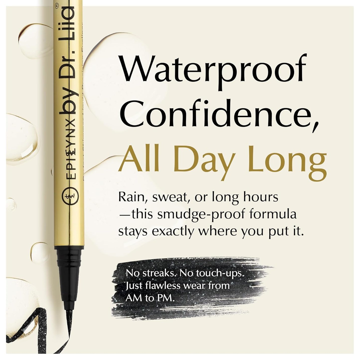 Waterproof Eyeliner - Smudge-Proof Liquid Eyeliner Pen with Precision Tip for Smooth, Long-Lasting Application - Vegan, Hypoallergenic & Gluten-Free Eye Liner - 2mL Shimmer Black