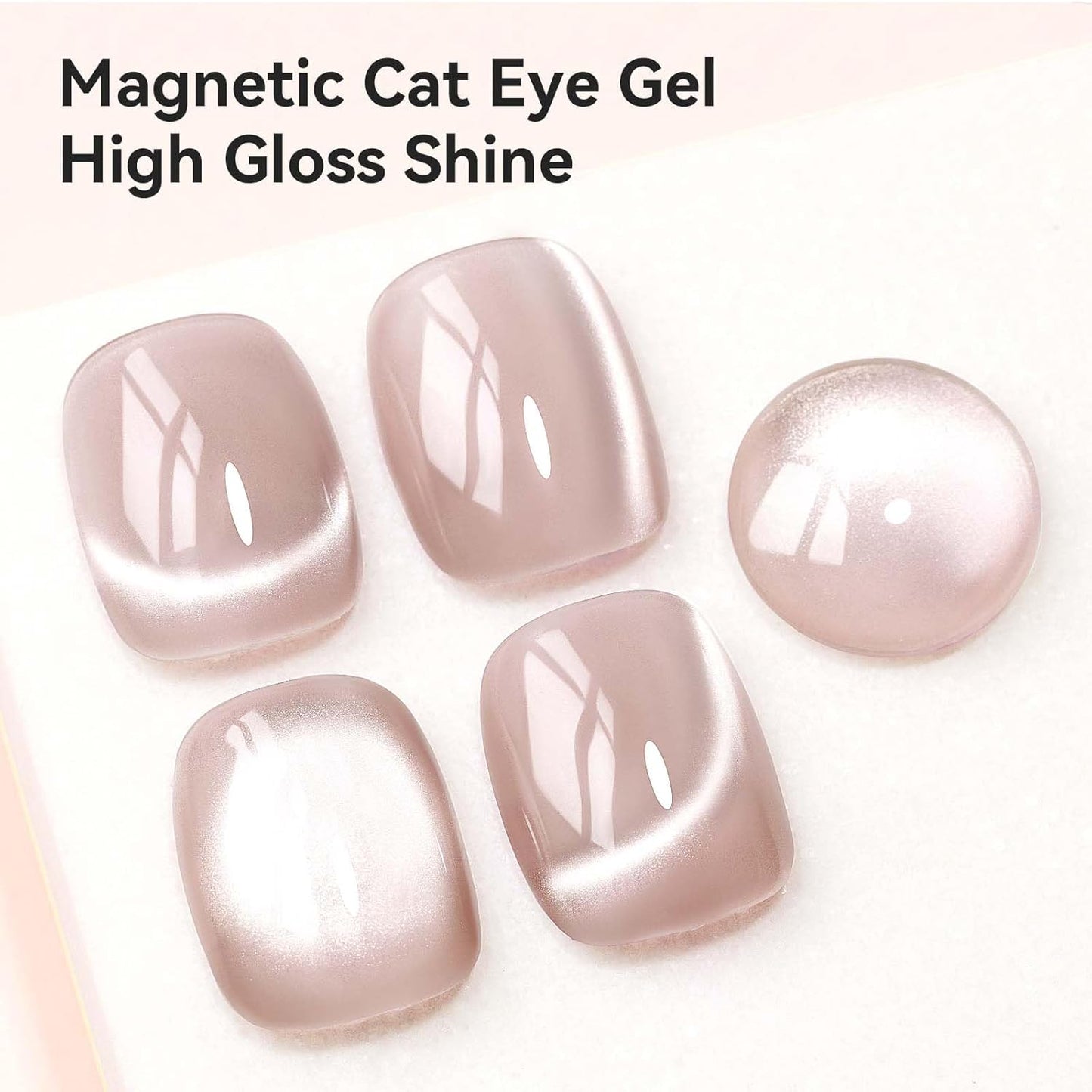 Nude Magnetic Cat Eye Gel Nail Polish Set with Magnetic Stick and Nail Lamp, 12ML