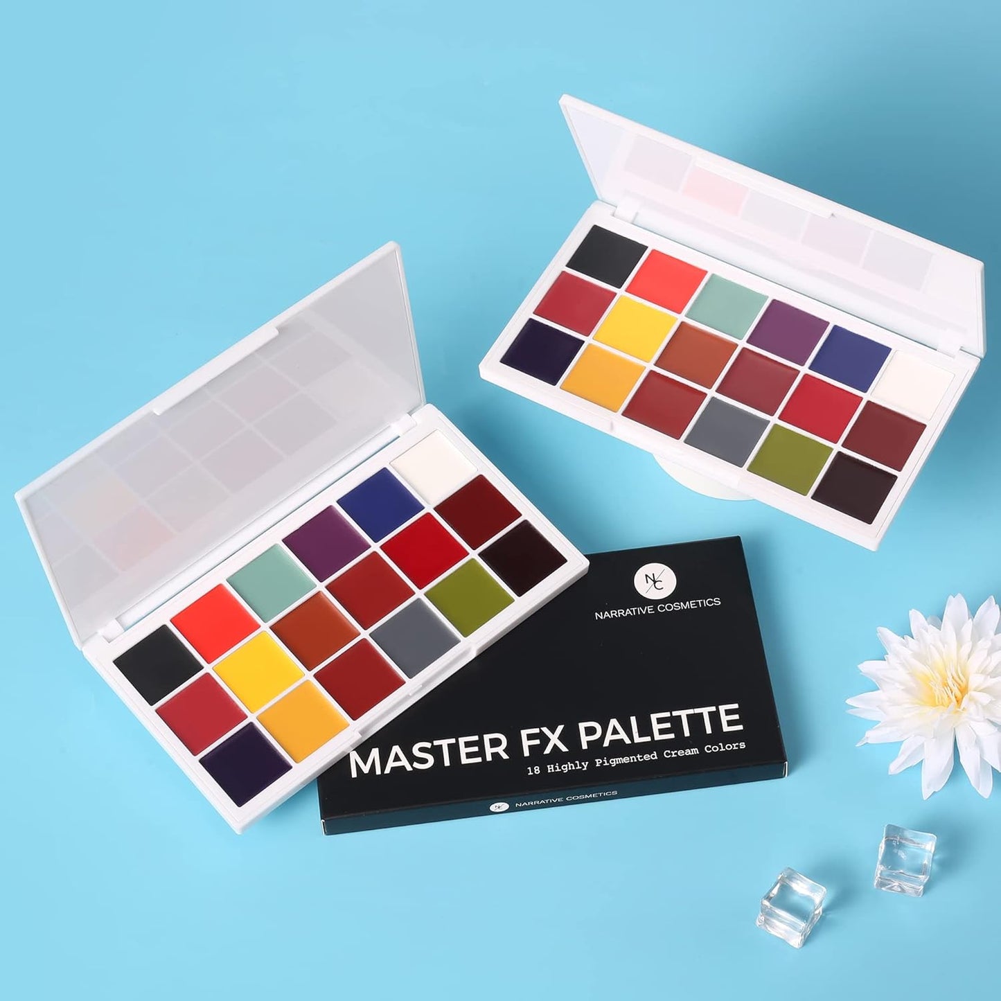 Master FX Palette, 18 Highly Pigmented Cream Colors, Professional SFX Makeup Palette for the Stage, Film, Costumes, Cosplay