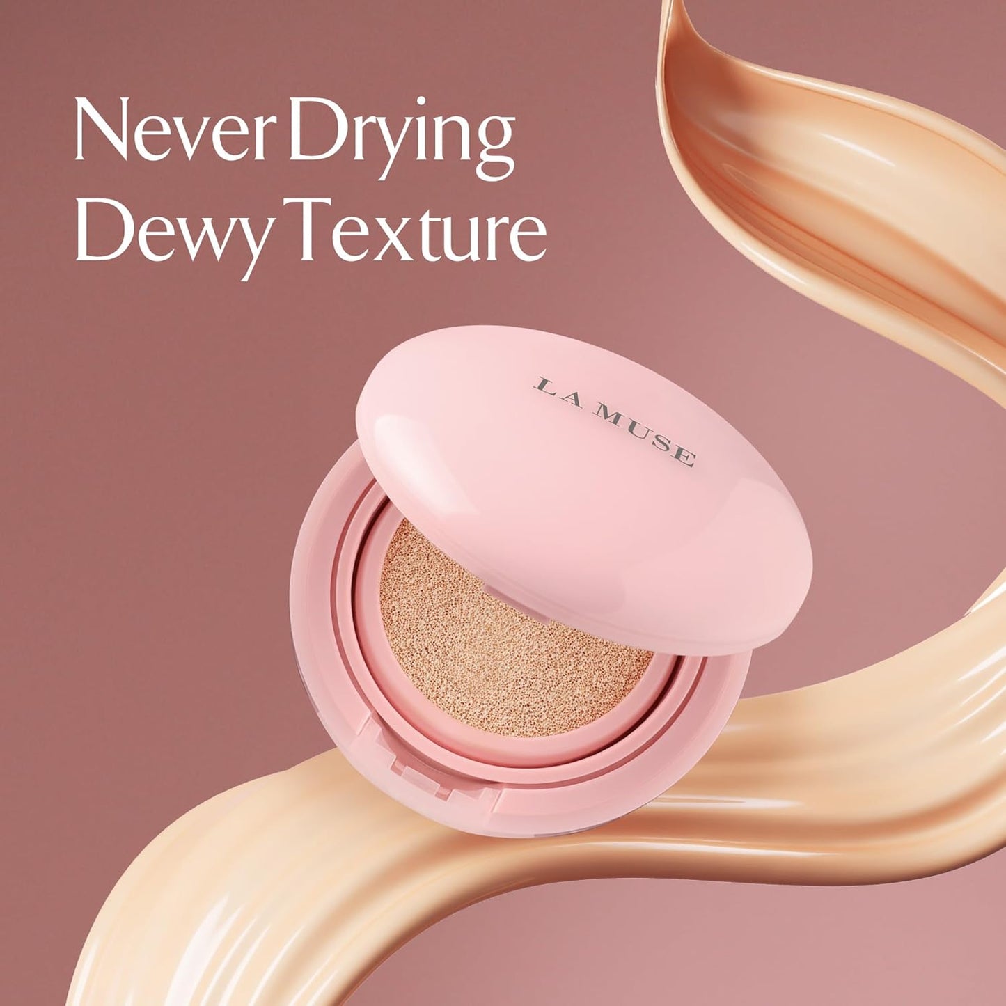 LA MUSE Glow Cushion Foundation No.20 Pure Ivory | Refill Only(13g / 0.46 Ounce) with Water Drop Shape Puff | Easy Application | Perfectly, Seamlessly Covers Difficult Areas Like Nose, Around Eyes