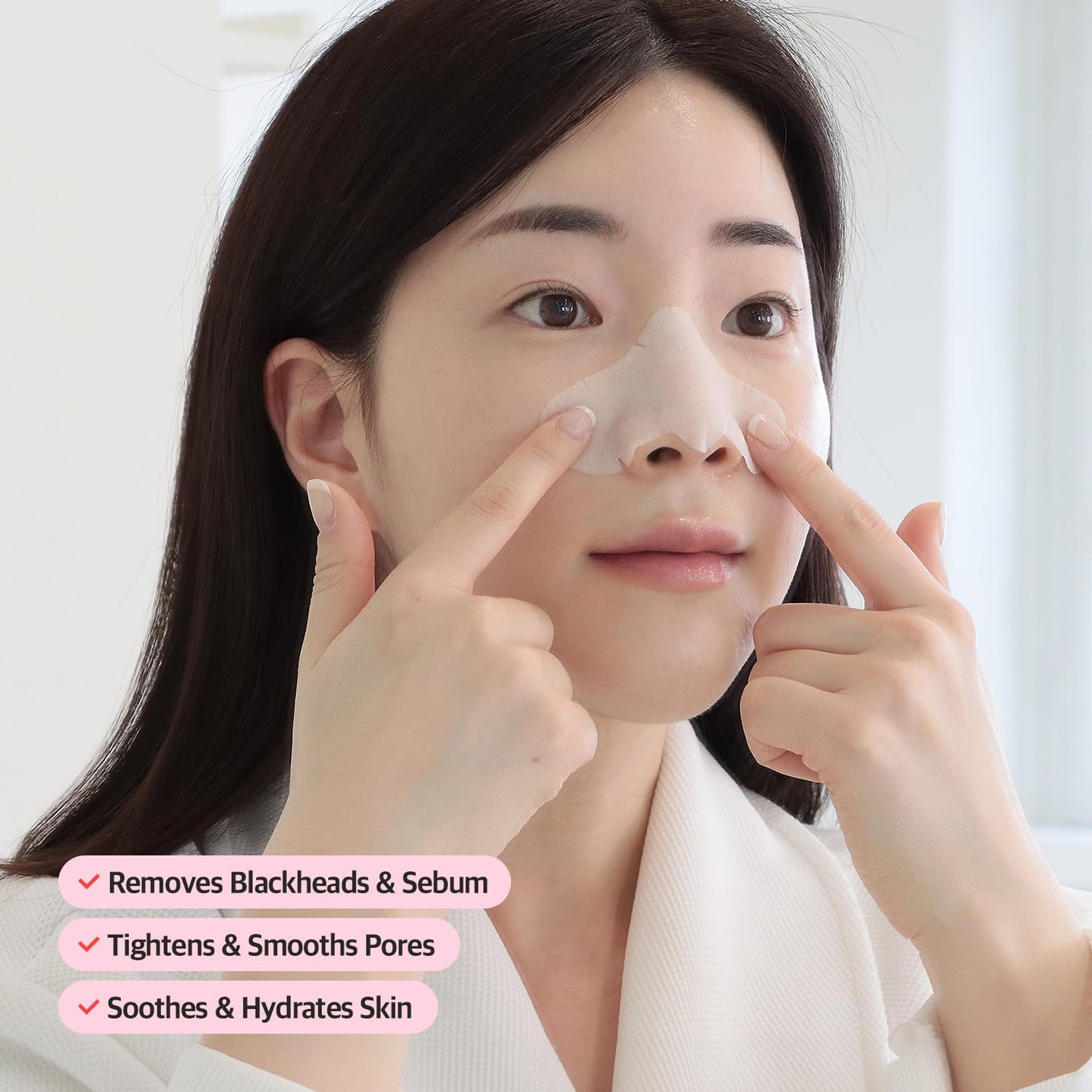 3-Step Blackhead Remover Nose Strips | Korean Pore Strips for Instant Blackhead & Clogged Pore Removal | Deep Cleansing & Pore Care | Hydrolyzed Collagen for Hydration | (10 Count)