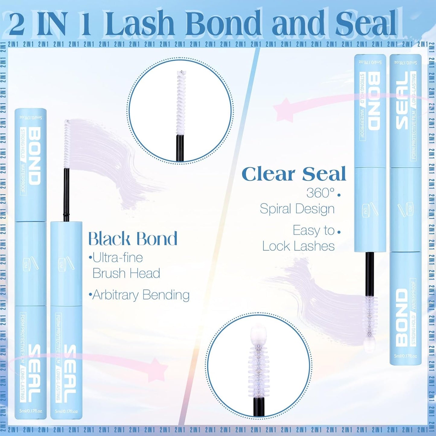 Lash Cluster Glue Waterproof Lash Glue Lashes Bond and Seal Clear Eyeash Glues for Lashes Extension Long Lasting Eyelash Adhesives by zanlufly