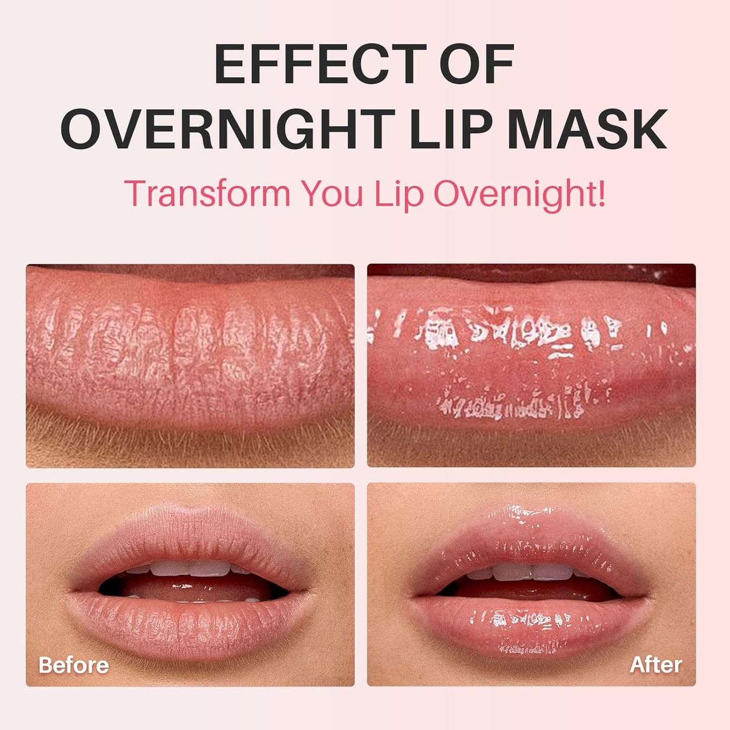 Lip Mask, Overnight Lip Sleeping Mask, Lip Moisturizer for Dry Cracked Lips Care, Dual-Color Korean Lips Balm with Vitamin C and Shea Butter for Nourishing and Softening Lips - Lemon Mint