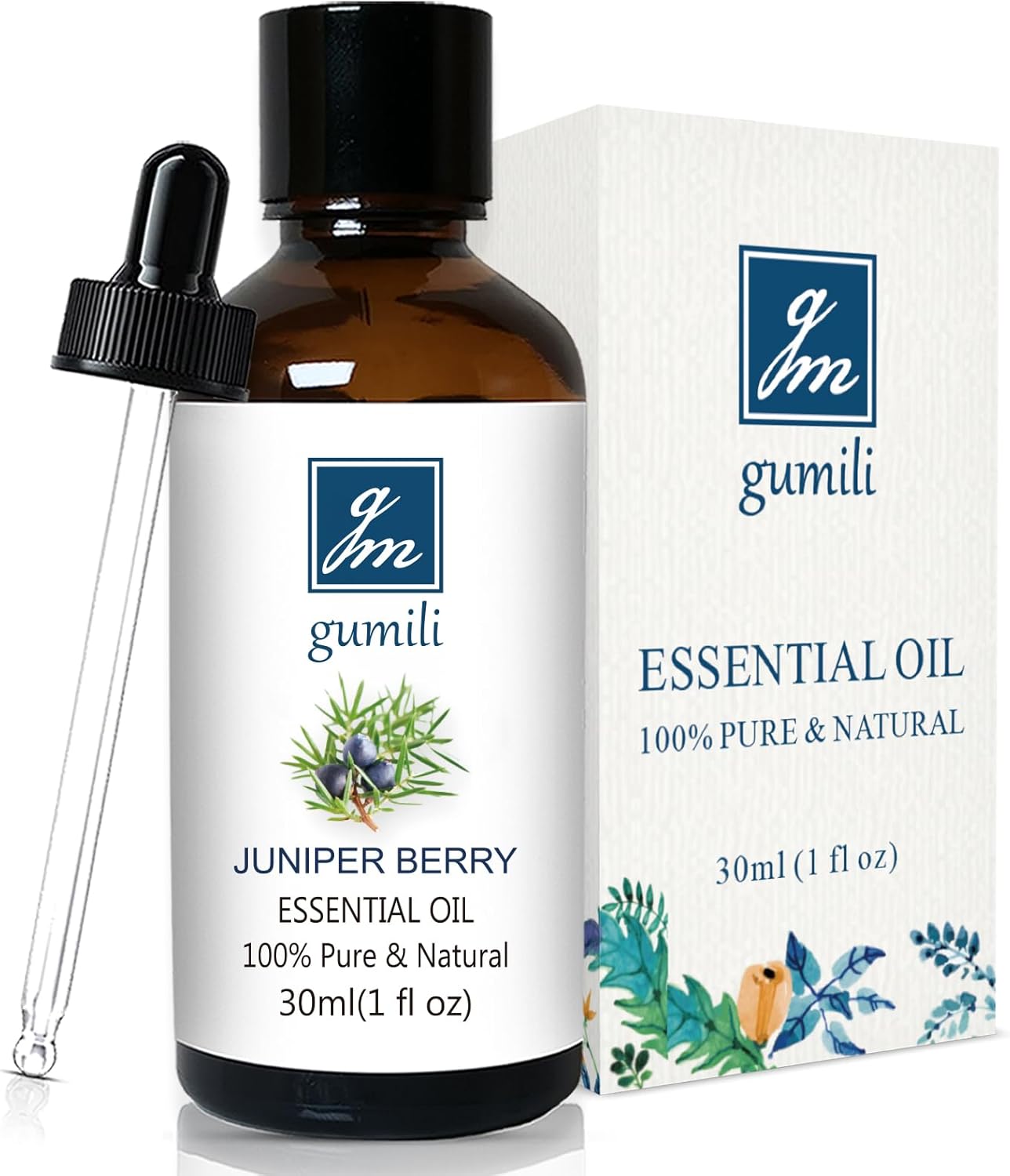 Juniper Berry Essential Oil 1 Oz – 100% Pure Natural Juniper Berry Oil for Diffuser, Massage, DIY Blends & Personal Care, Fresh Crisp Aroma
