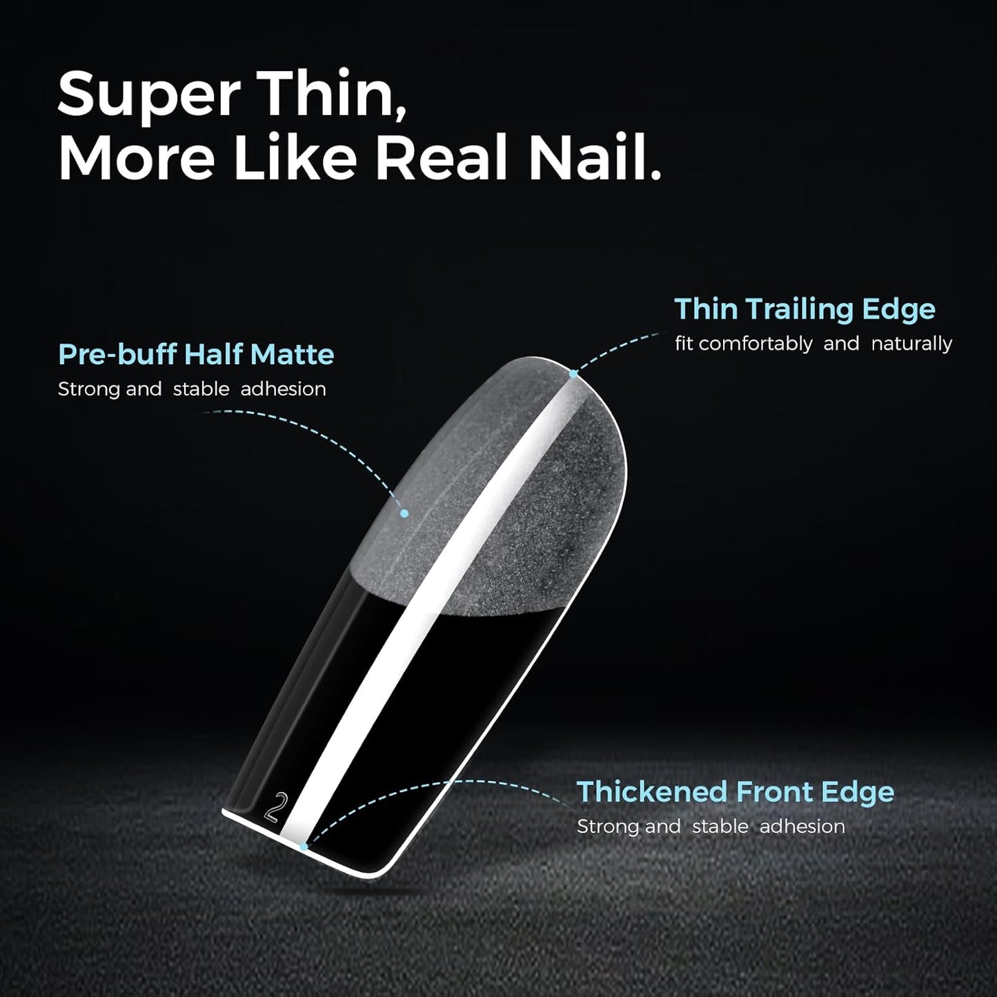 TOMICCA Medium Square Nail Tips Acrylic Nails 240Pcs Acrylic Nail Kit Pre-shape Full Cover Clear Nails Gel Nail Tips for Extension Nail Home DIY, 12 Sizes