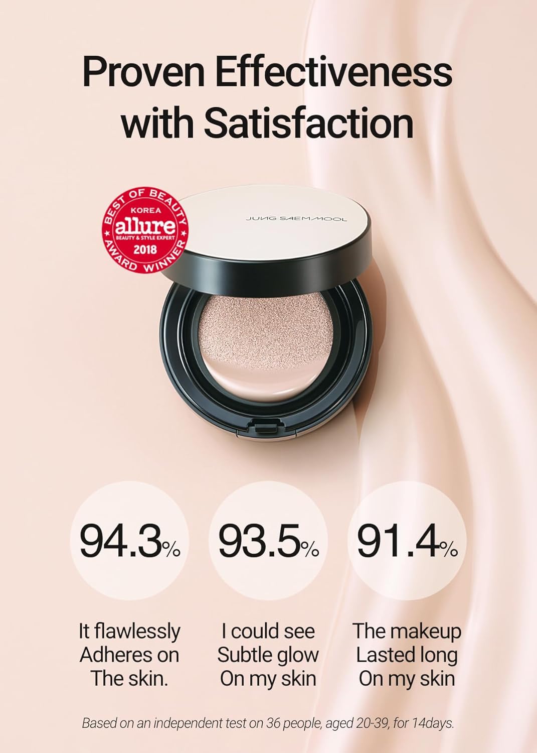 [JUNGSAEMMOOL OFFICIAL] Essential Skin Nuder Cushion (Light) | Refill Included | Natural Finish | Buildable Coverage | Makeup Artist Brand | Cream Foundation