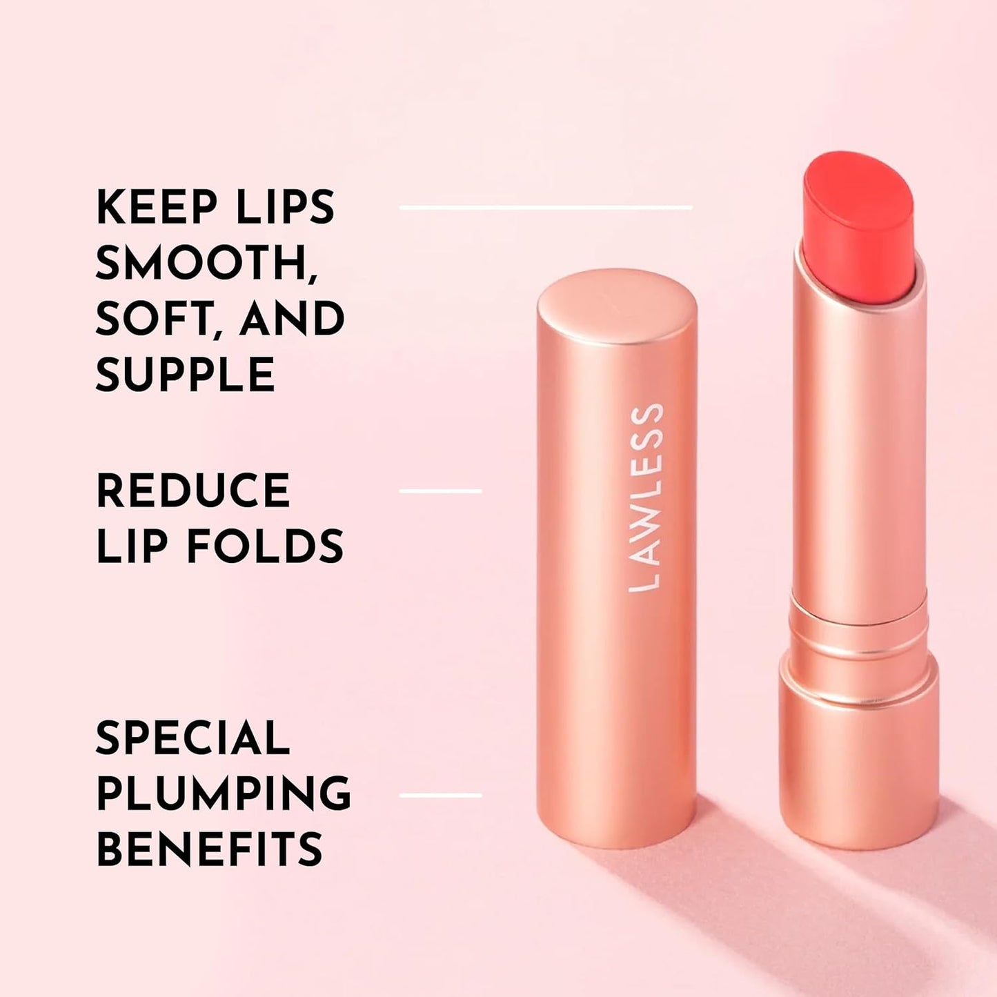 LAWLESS Forget the Filler Lip Plumping Line Smoothing Tinted Balm, Cherry Vanilla, Red, 0.09 Ounce