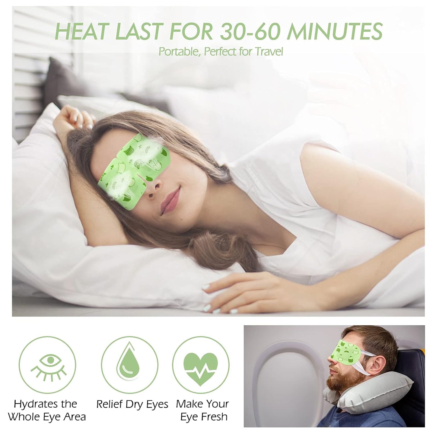 Jekeno Steam Eye Mask, 16 Packs Eye Masks for Dry Eyes Dark Circles and Puffiness, 40-60 Minutes Self Heated Steam Warm Eye Mask, Christmas Spa Gifts for Women