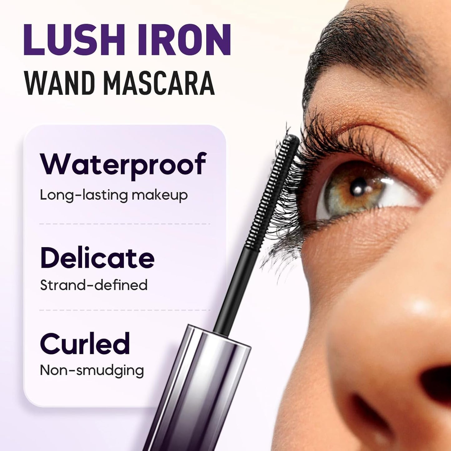 Iron Wand Mascara, 2025 New Metal Wand Mascara Volume and Length Waterproof, Long-Lasting 3D Curling Eyelash Lash Extensions Iron Mascaras (Black)