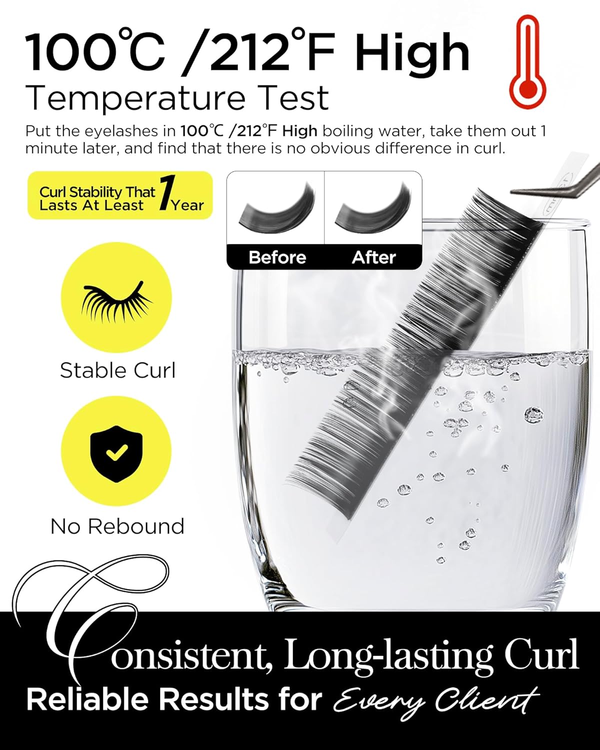 BEYELIAN Eyelash Extension 0.03 D+ Curl 7-15mm Mixed Tray Easy Fan Lash Extensions Volume Lashes 100°/212°F High Temperature Resistant Classic Professional Use Natural Matte Black(0.03 D+ 7-15mm Mix)