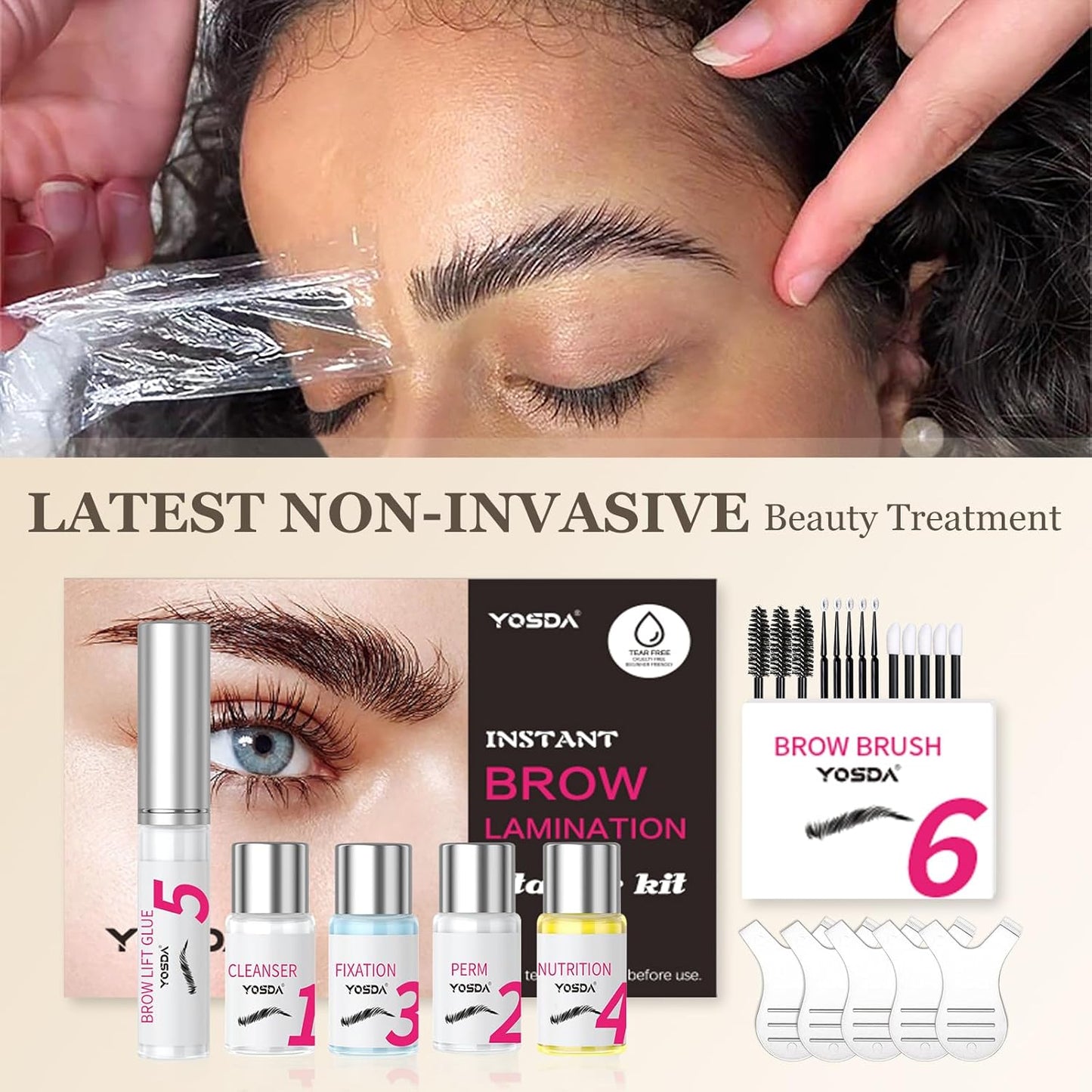 Brow Lamination Kit, KERATIN Eyebrow Lamination Kit Professional DIY Brow Lift Styling Kit For Fluffy Thicker Eyebrows, Instant Quick Perm For Brows Growth 8-weeks for Salon,Home Use